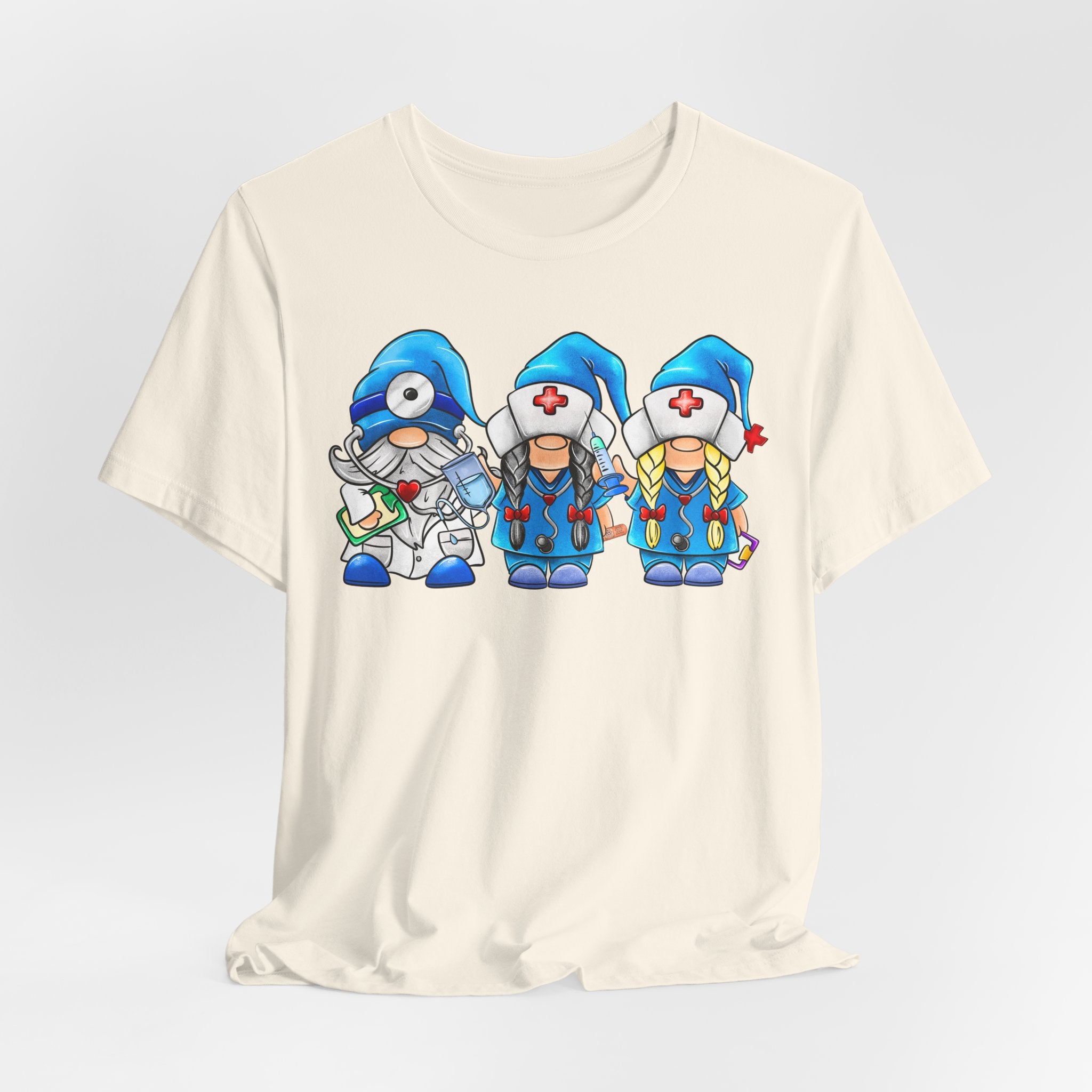 Nurse Gnome Trio T-Shirt – Cute Medical Team Graphic Tee