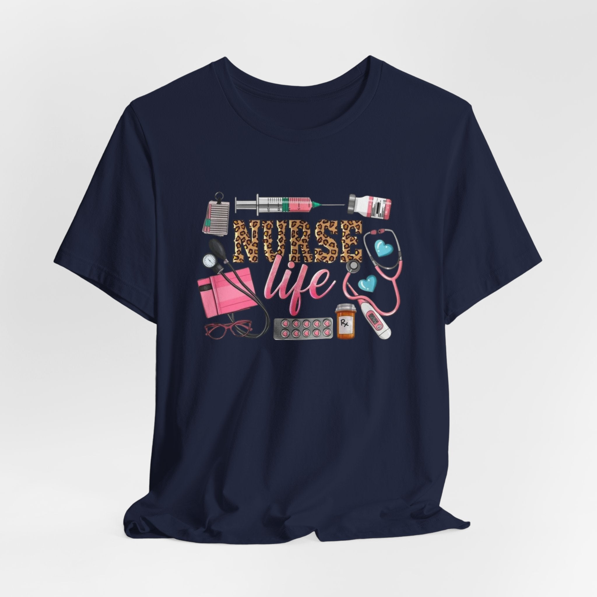 Nurse Life Graphic Tee — Cute Medical Tools Stethoscope & Scrubs Shirt