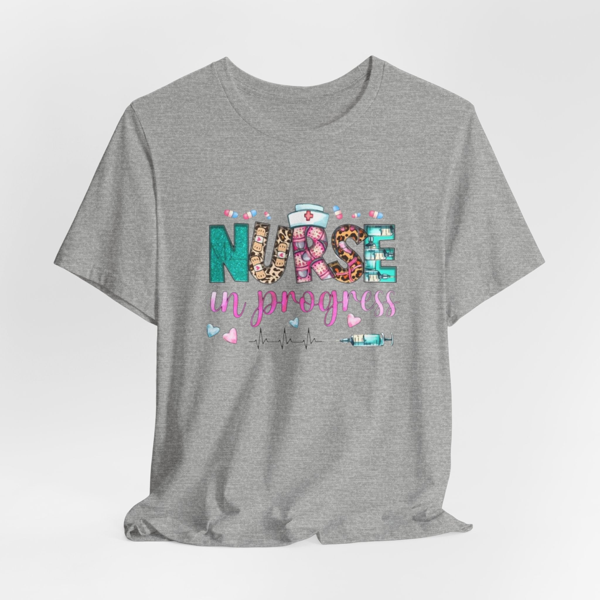 Nurse in Progress T‑Shirt — Cute Floral Nursing Student Tee