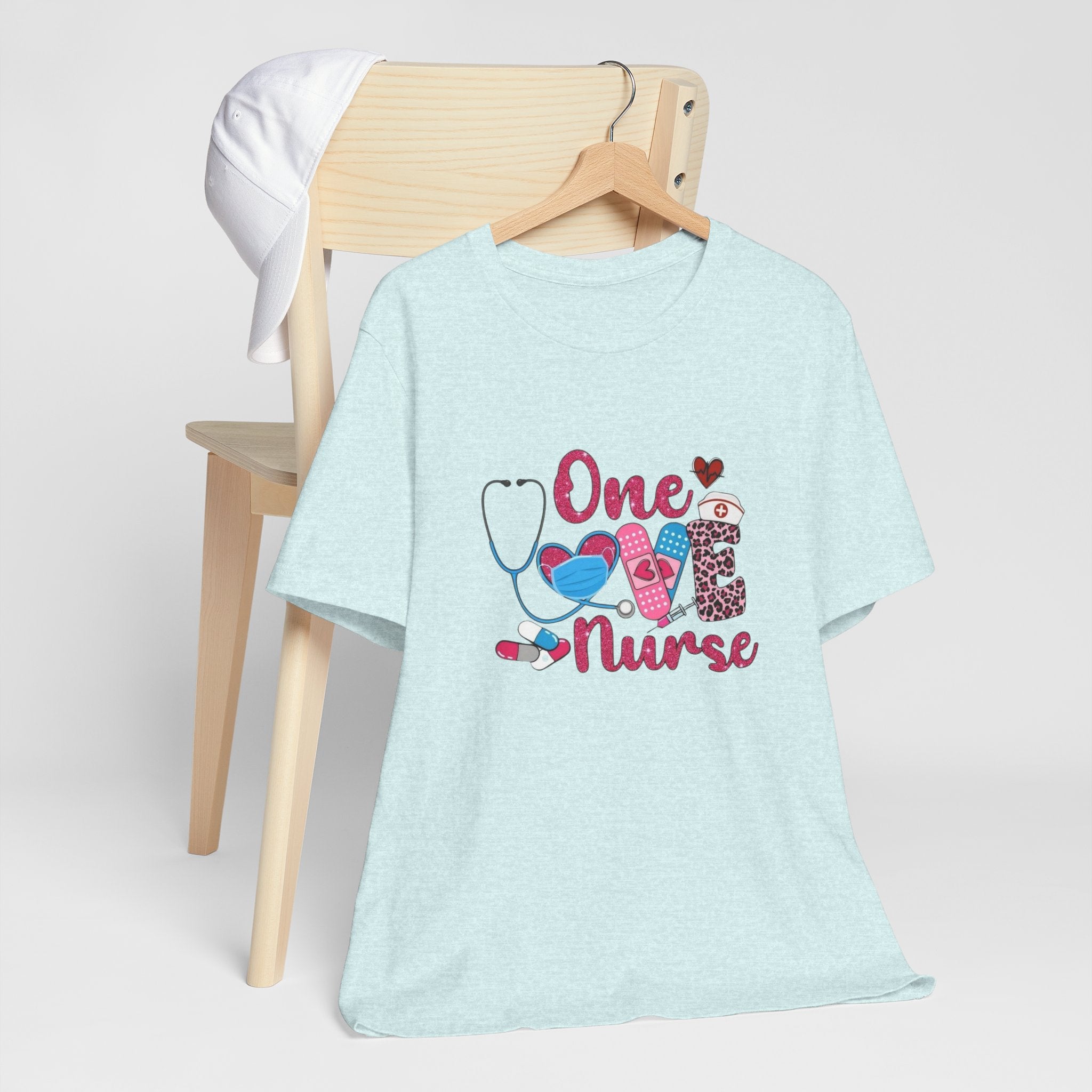 Nurse Love T-Shirt — "One Love Nurse" Cute Stethoscope & Bandage Design