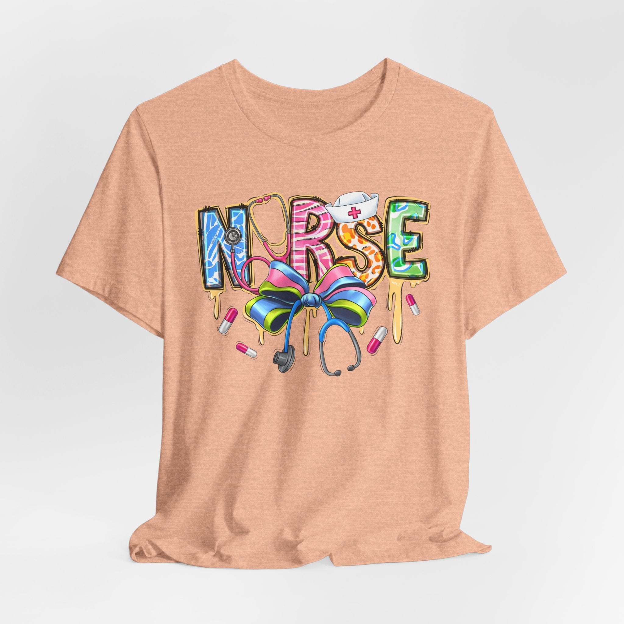 Nurse Rainbow Stethoscope Tee — Cute Scrub-Inspired T-Shirt for Nurses
