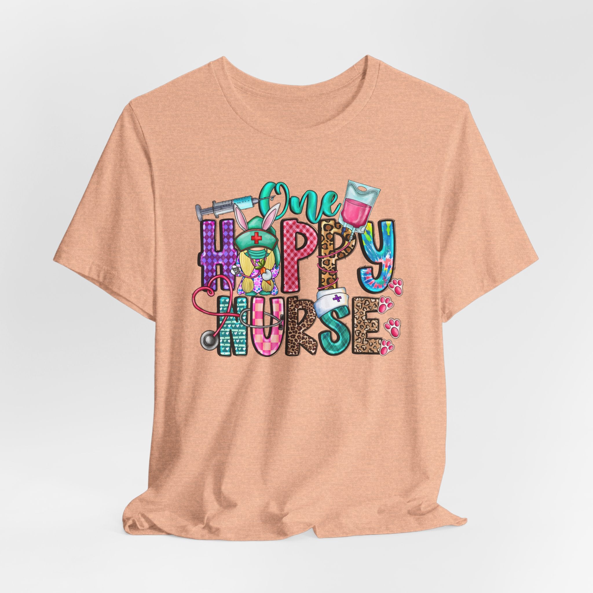 Happy Nurse Graphic Tee — Cute “One Happy Nurse” Scrubs Shirt