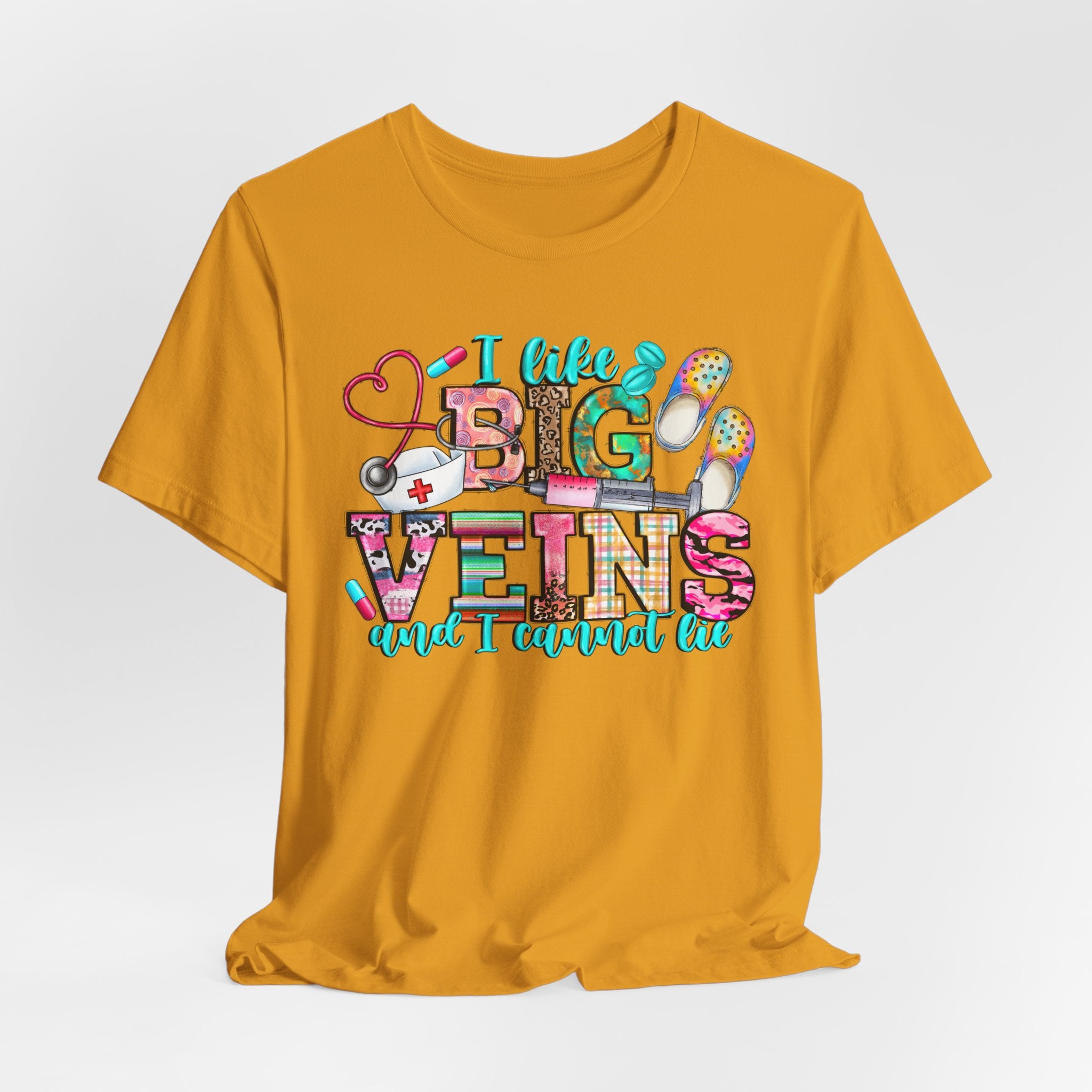 Big Veins Nurse T‑Shirt — I Like Big Veins and I Cannot Lie Phlebotomy Tee