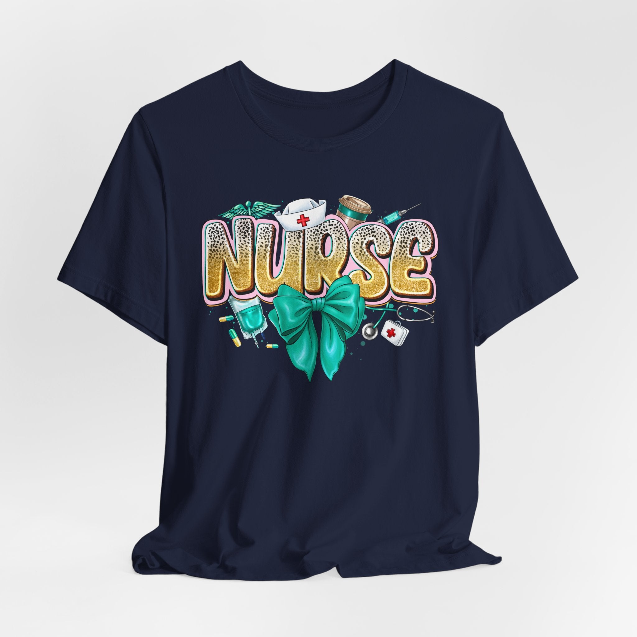 Nurse Tee – Cute Floral & Medical Icons Nursing Shirt