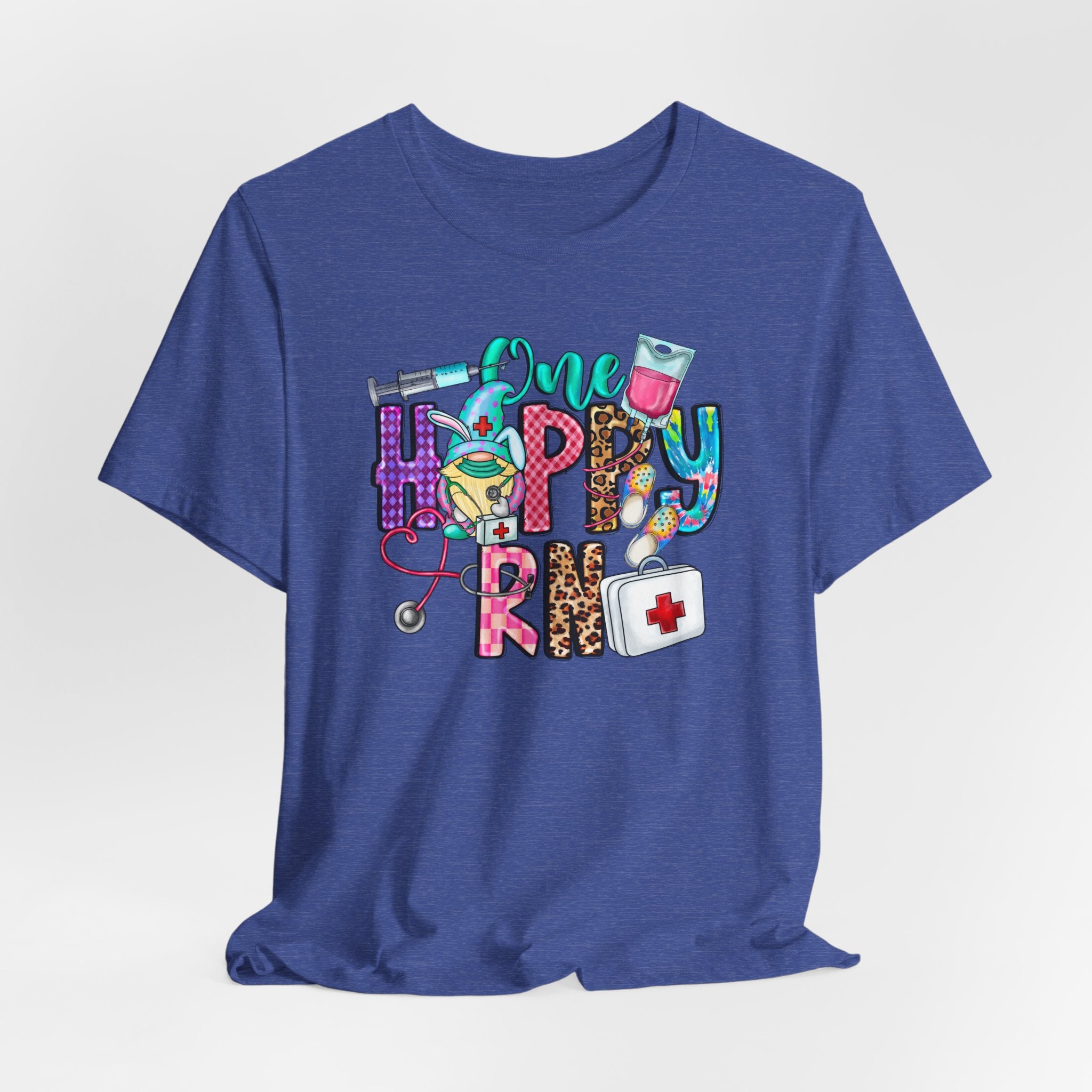 Nurse 'One Happy RN' Graphic Tee – Cute Colorful Nursing T-Shirt