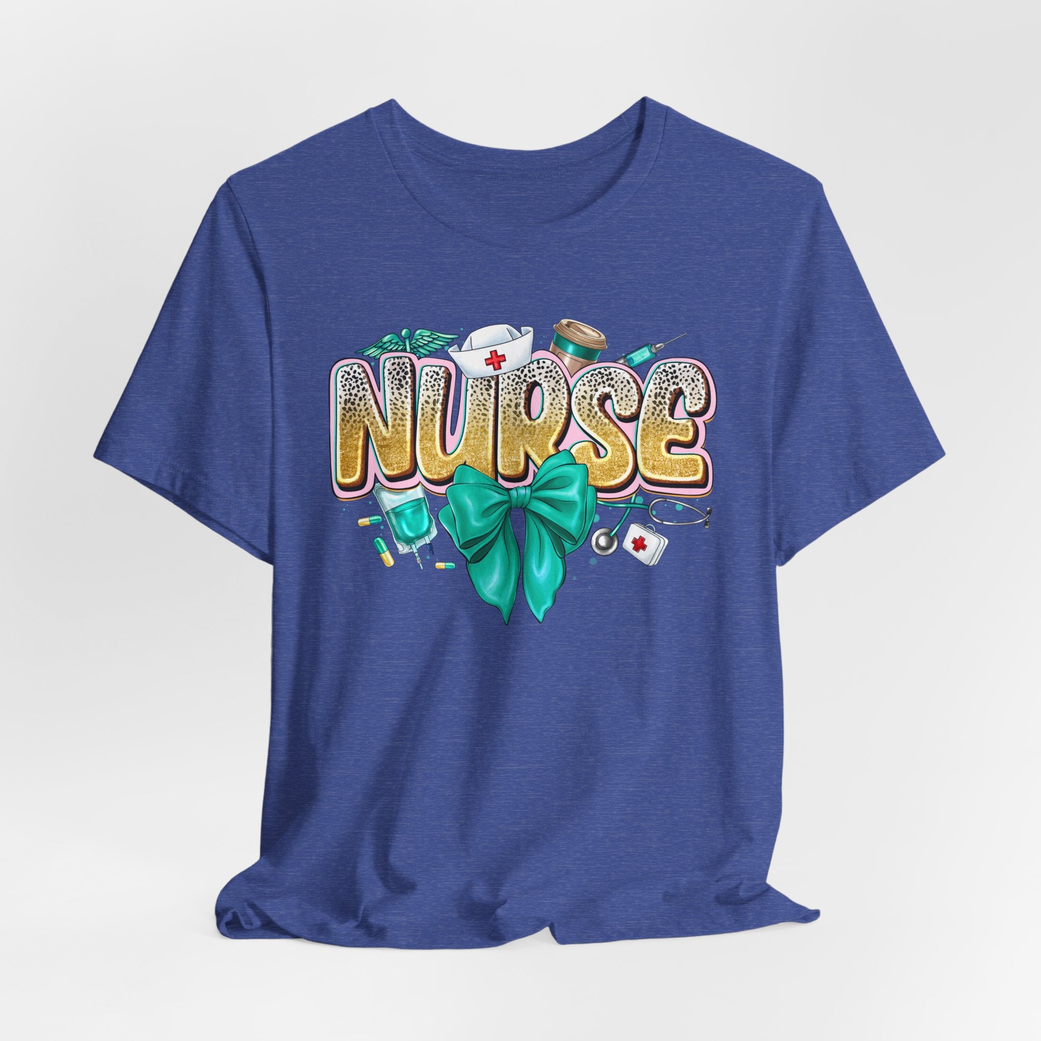 Nurse Tee – Cute Floral & Medical Icons Nursing Shirt