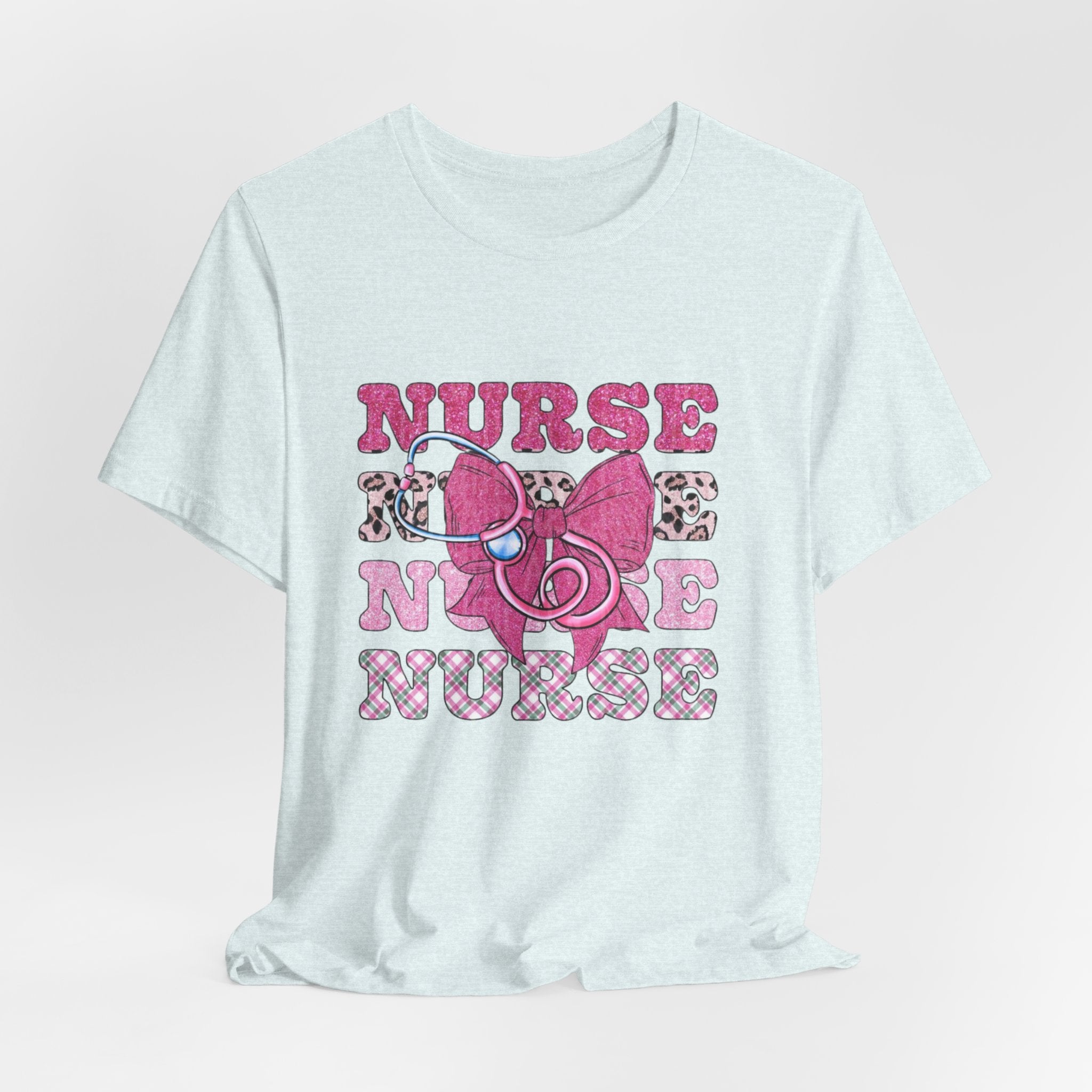 Nurse Life T-Shirt - Pink Stethoscope & Bow Graphic