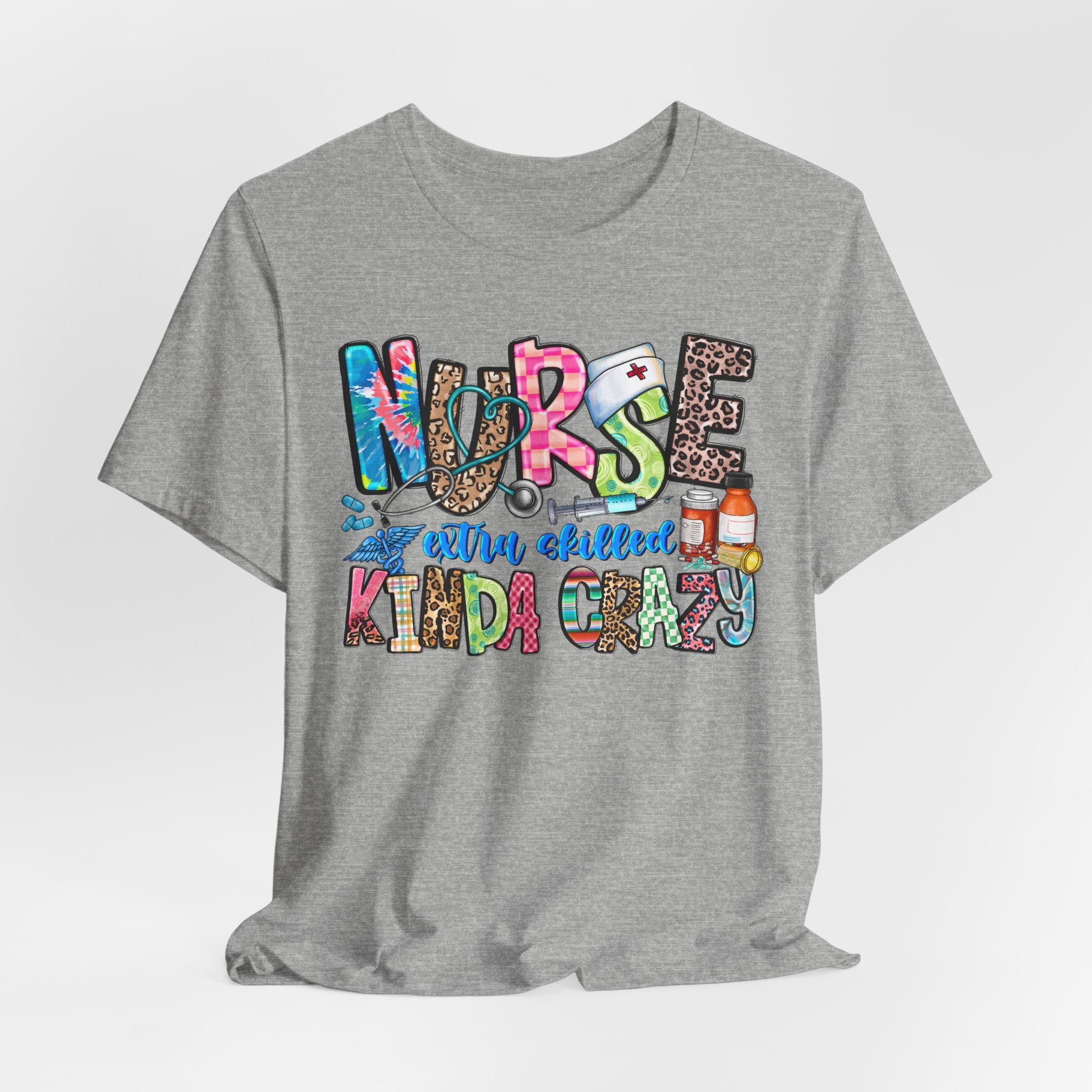 Nurse Kinda Crazy Graphic Tee – "Nurse: Extra Caffeinated, Kinda Crazy" Funny Nursing Gift