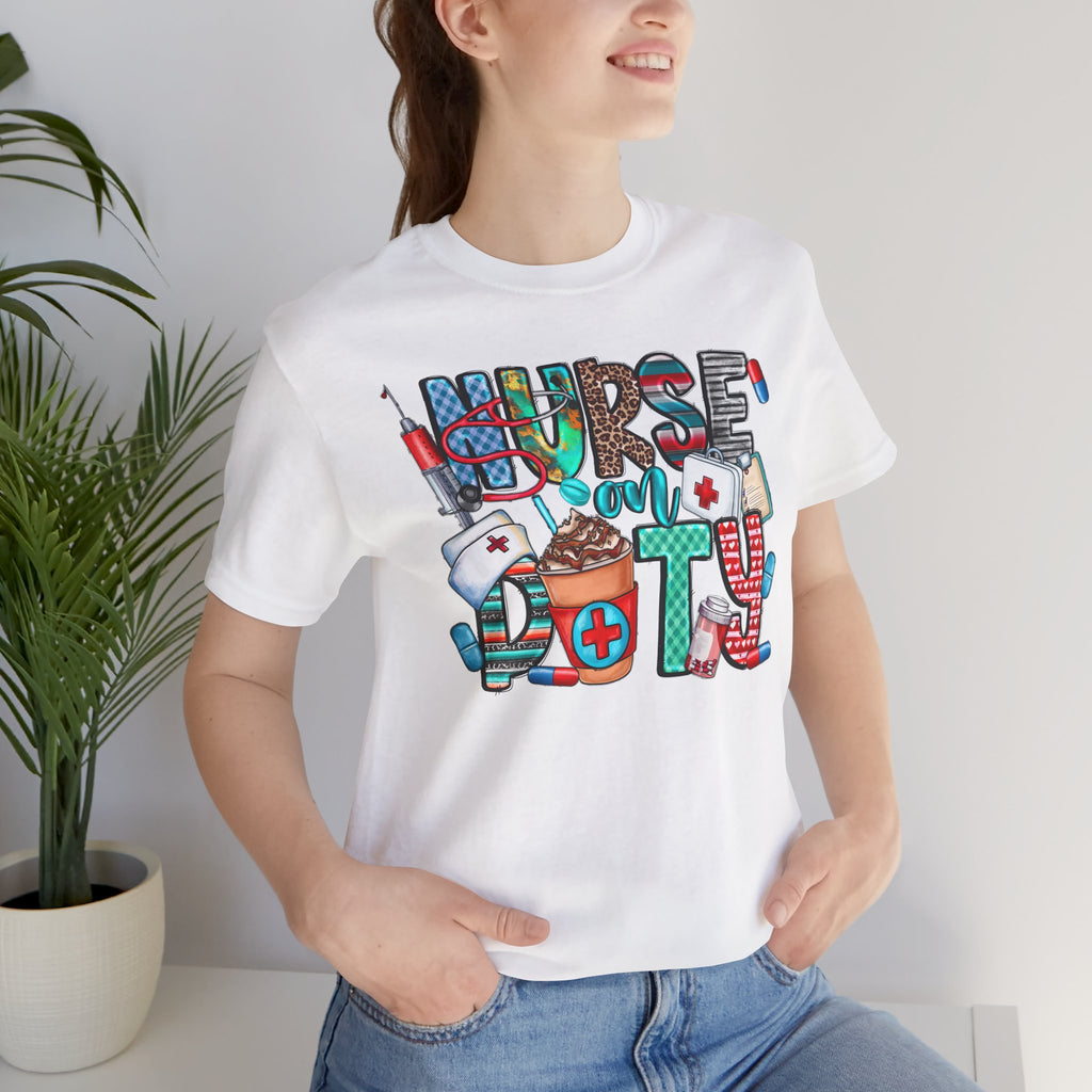 Nurse Doty Graphic Tee — Cute Medical Icons "Nurse Doty" T-Shirt for Nurses & Healthcare Gifts