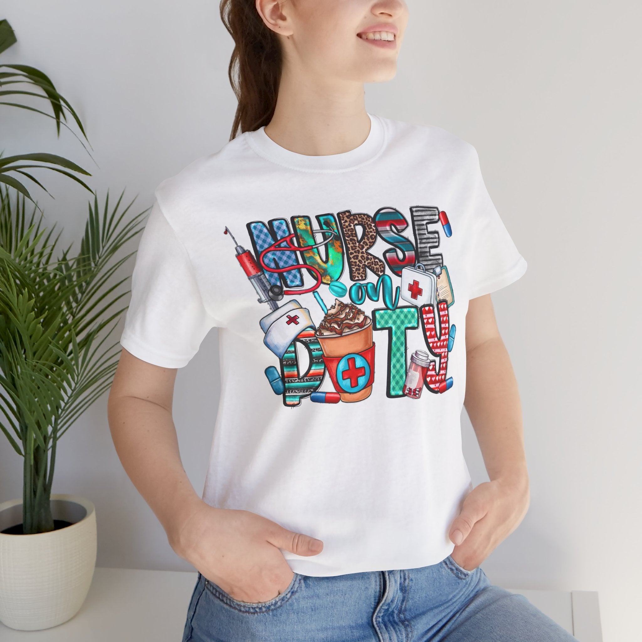 Nurse Doty Graphic Tee — Cute Medical Icons "Nurse Doty" T-Shirt for Nurses & Healthcare Gifts