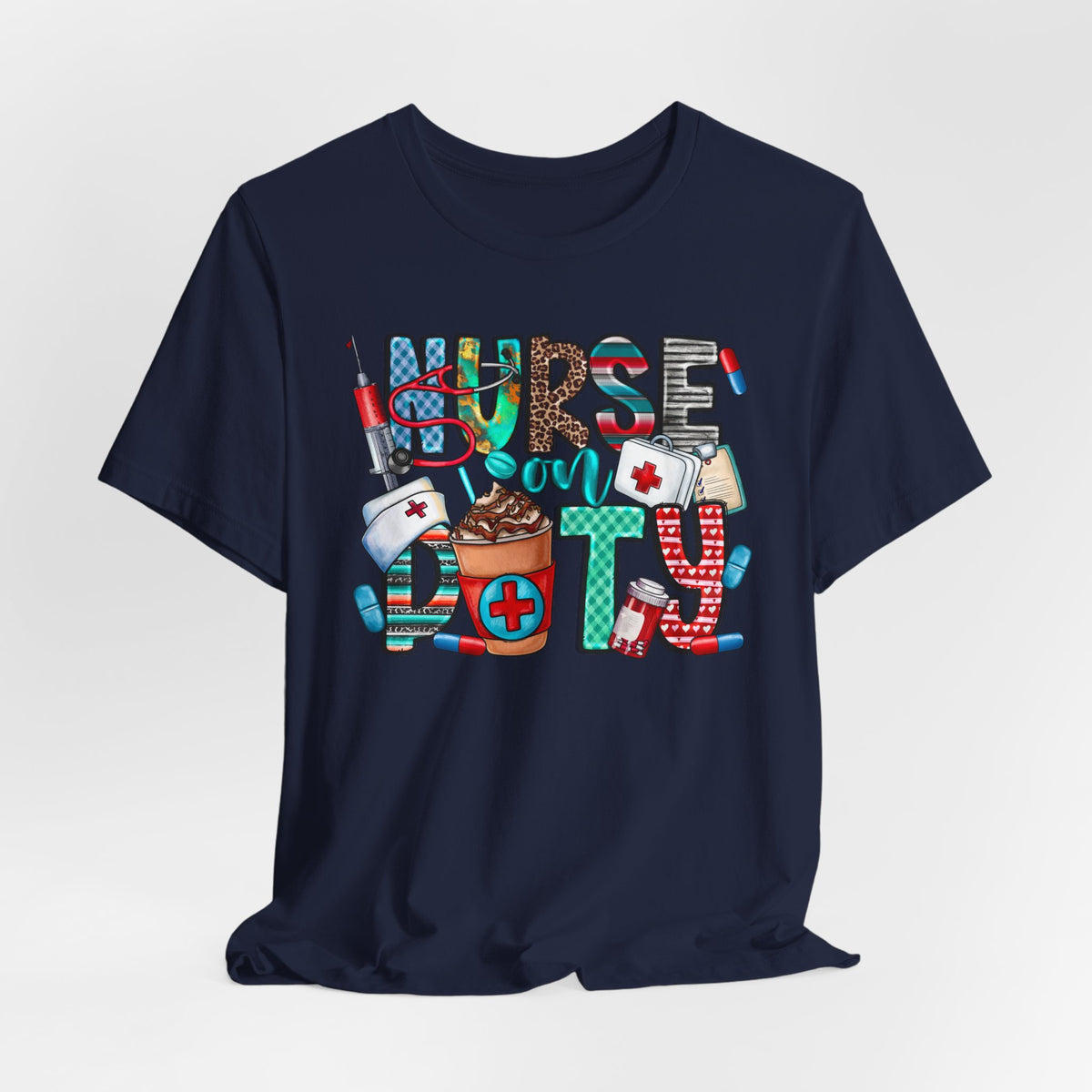 Nurse Doty Graphic Tee — Cute Medical Icons "Nurse Doty" T-Shirt for Nurses & Healthcare Gifts