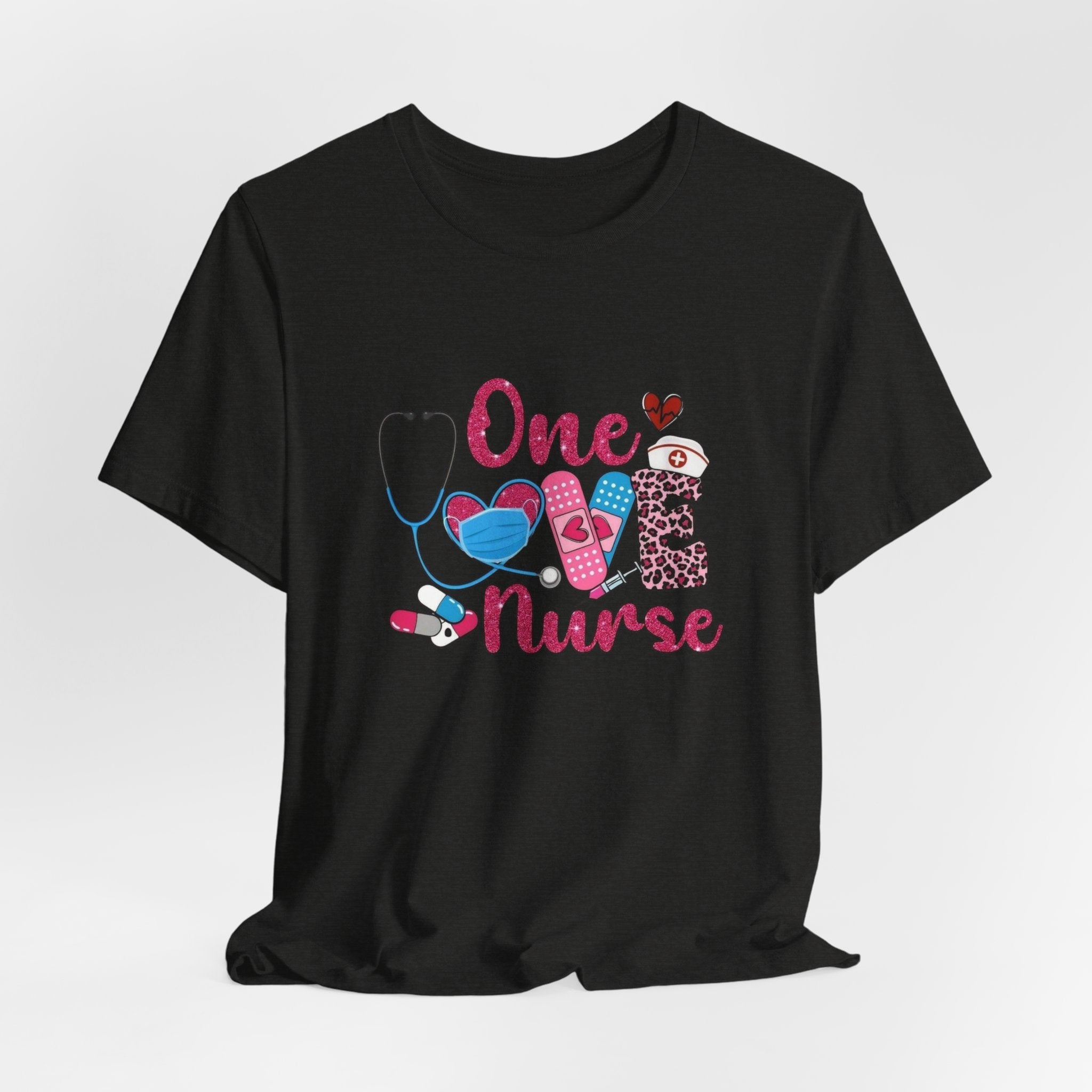 Nurse Love T-Shirt — "One Love Nurse" Cute Stethoscope & Bandage Design