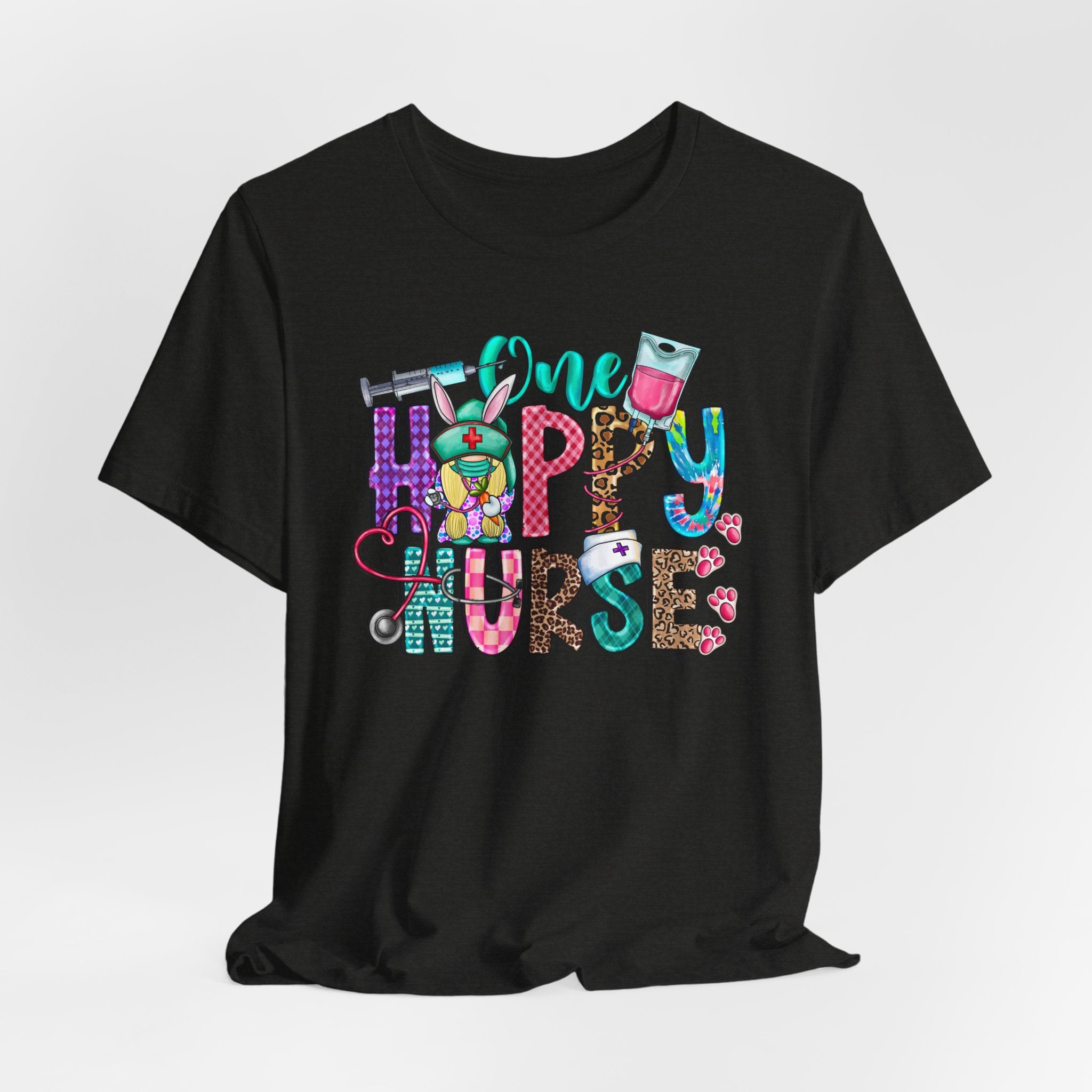 Happy Nurse Graphic Tee — Cute “One Happy Nurse” Scrubs Shirt