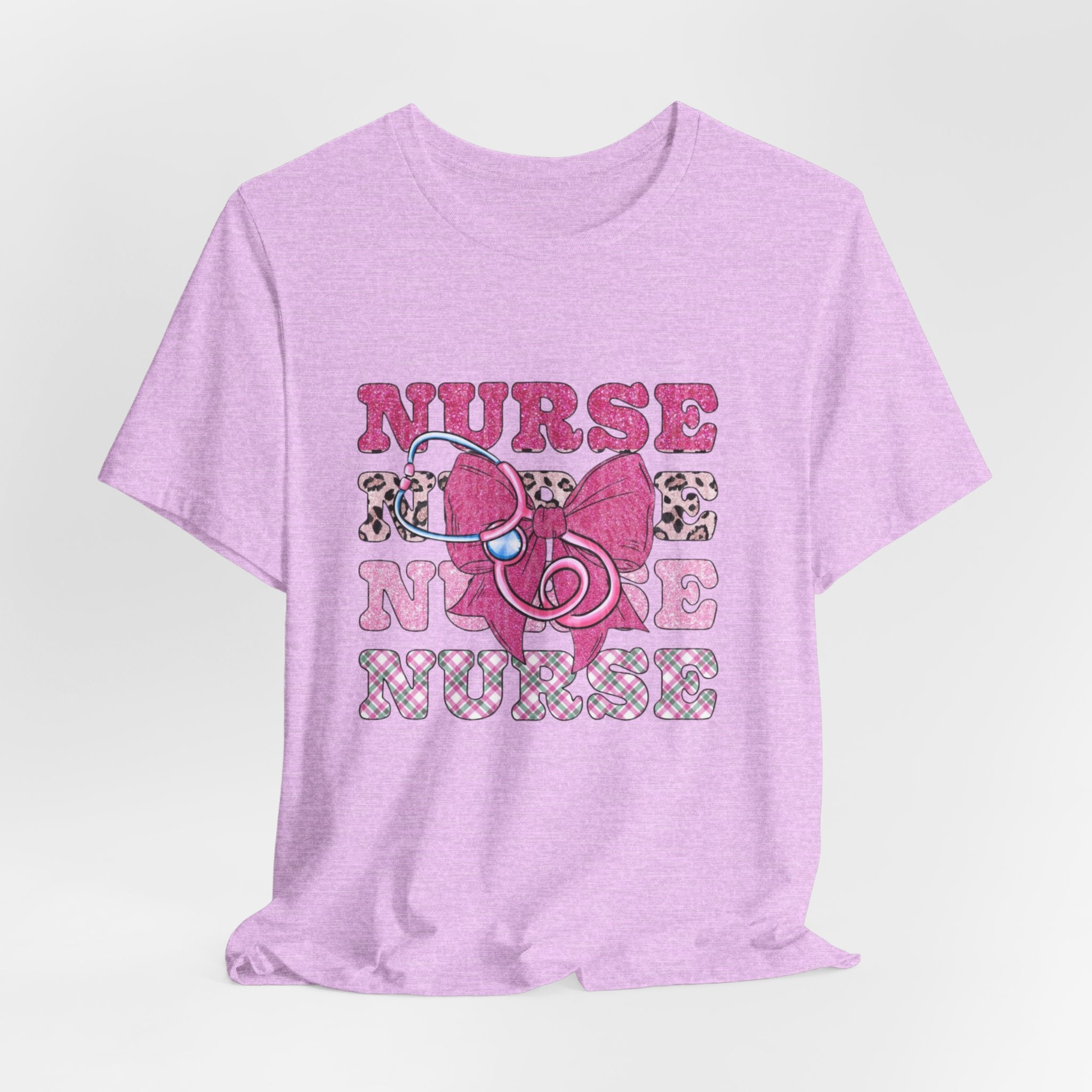 Nurse Life T-Shirt - Pink Stethoscope & Bow Graphic