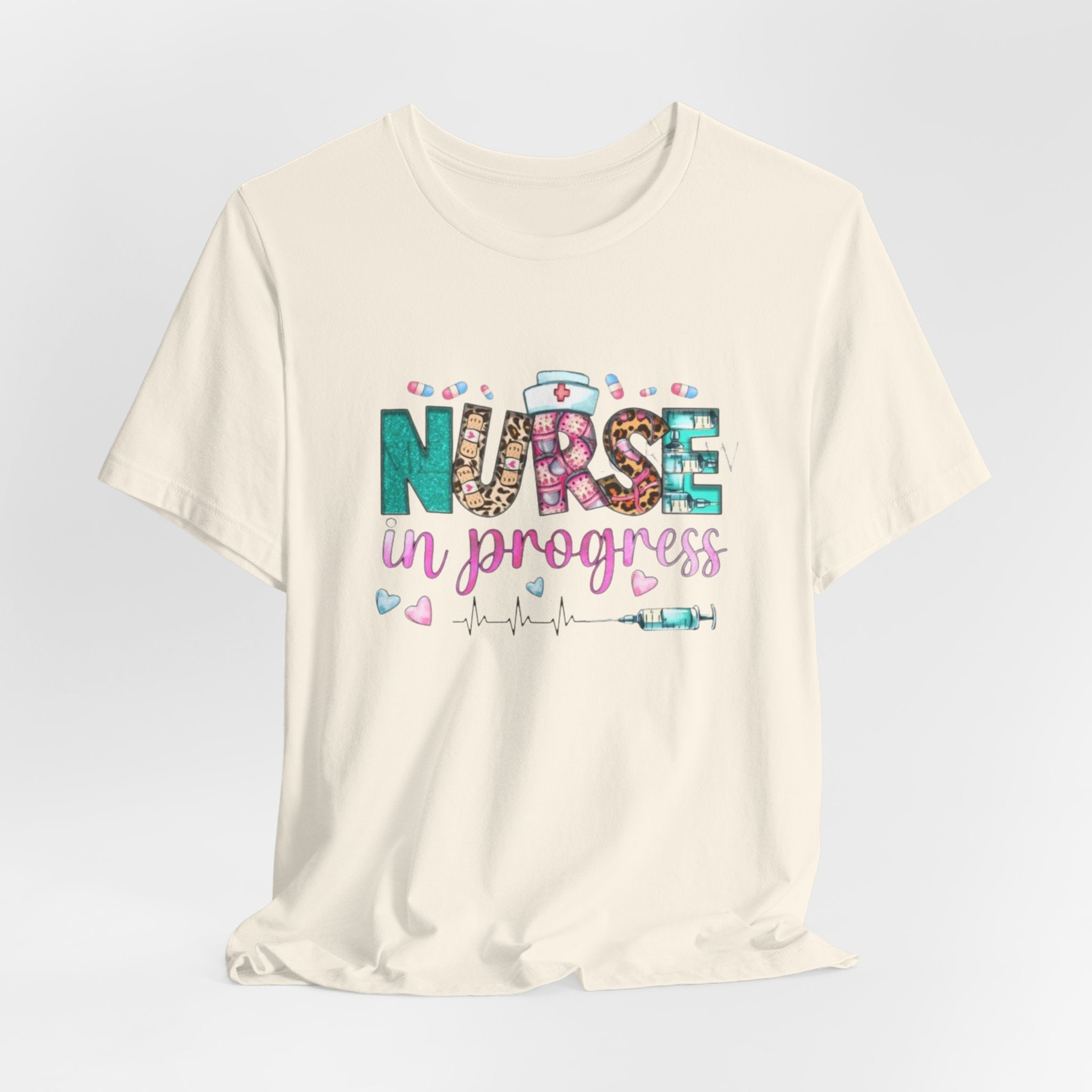 Nurse in Progress T‑Shirt — Cute Floral Nursing Student Tee