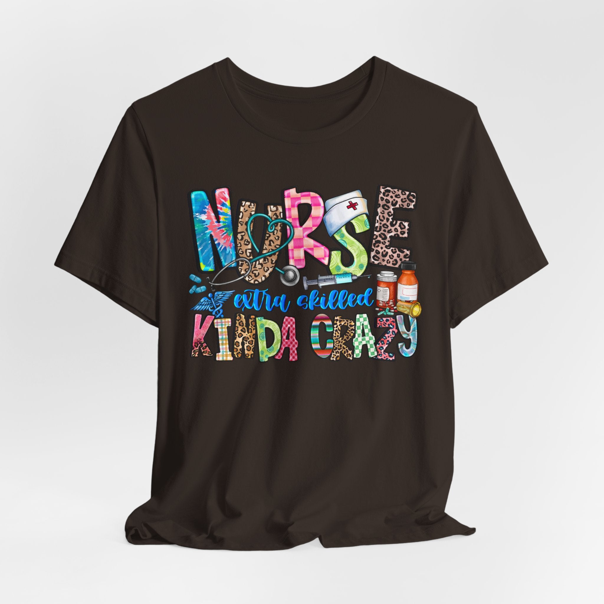 Nurse Kinda Crazy Graphic Tee – "Nurse: Extra Caffeinated, Kinda Crazy" Funny Nursing Gift