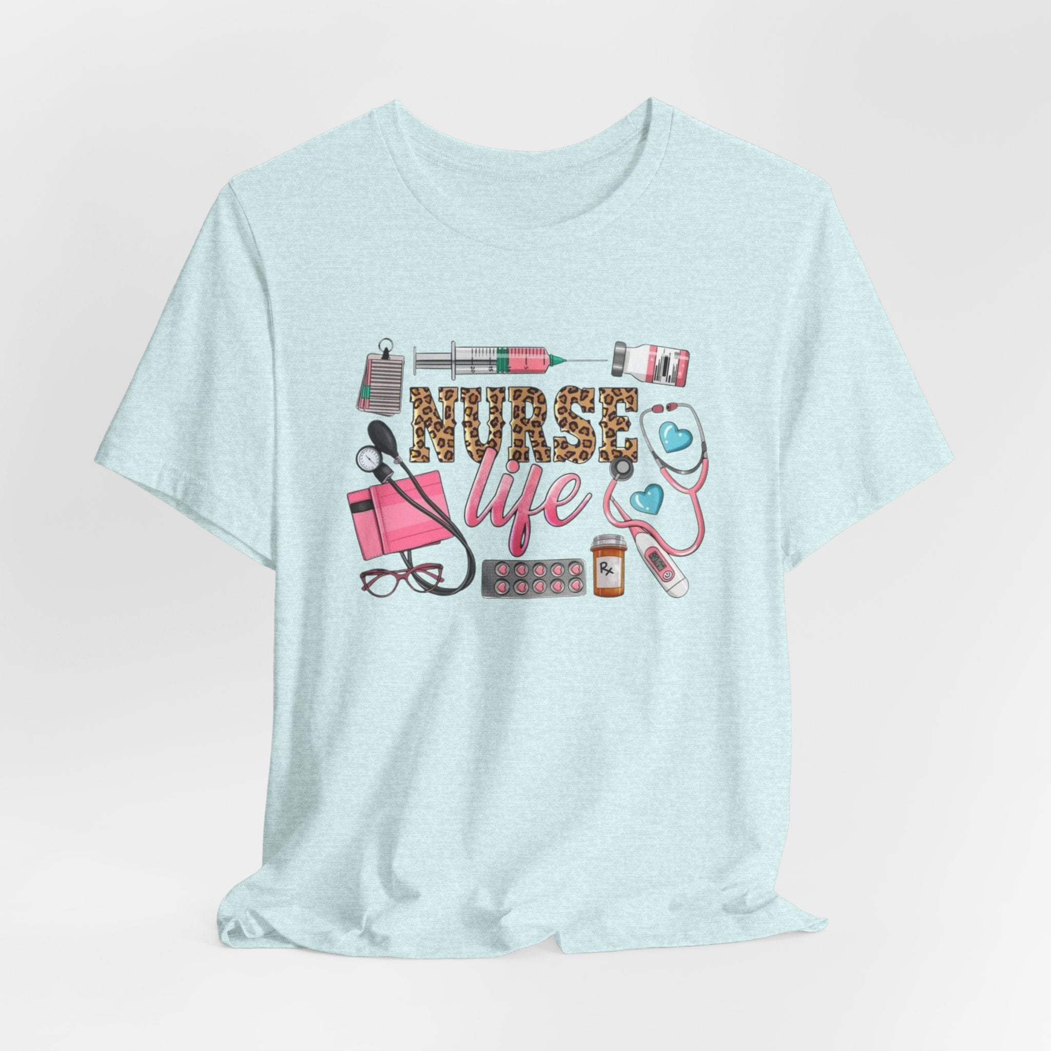 Nurse Life Graphic Tee — Cute Medical Tools Stethoscope & Scrubs Shirt