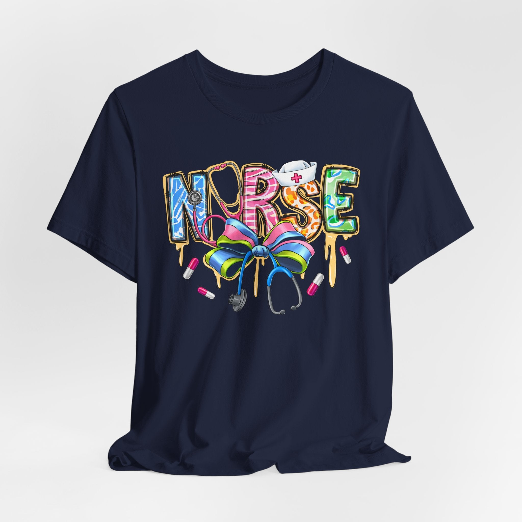 Nurse Rainbow Stethoscope Tee — Cute Scrub-Inspired T-Shirt for Nurses