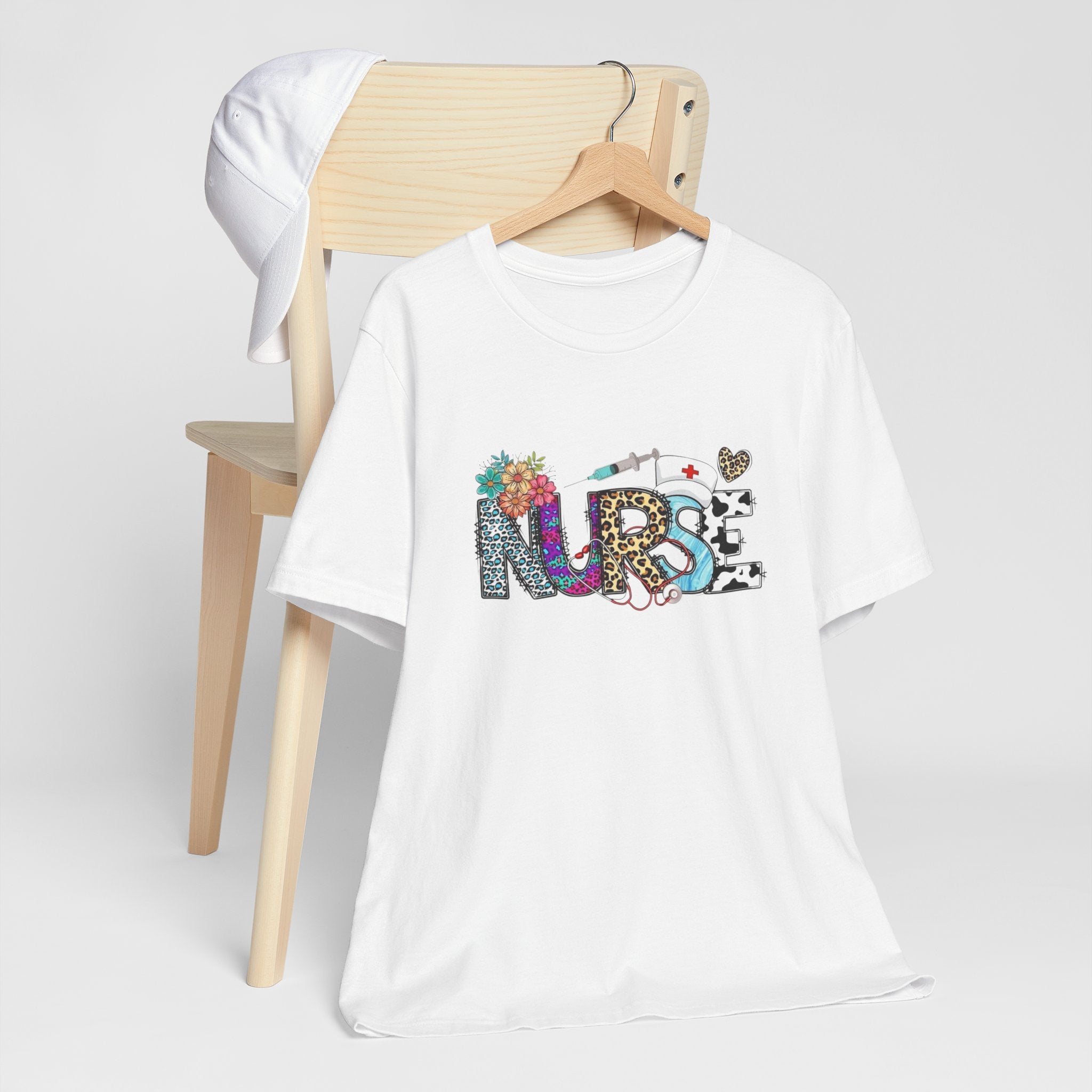 Nurse Floral & Leopard Graphic Tee — Cute Nursing Shirt