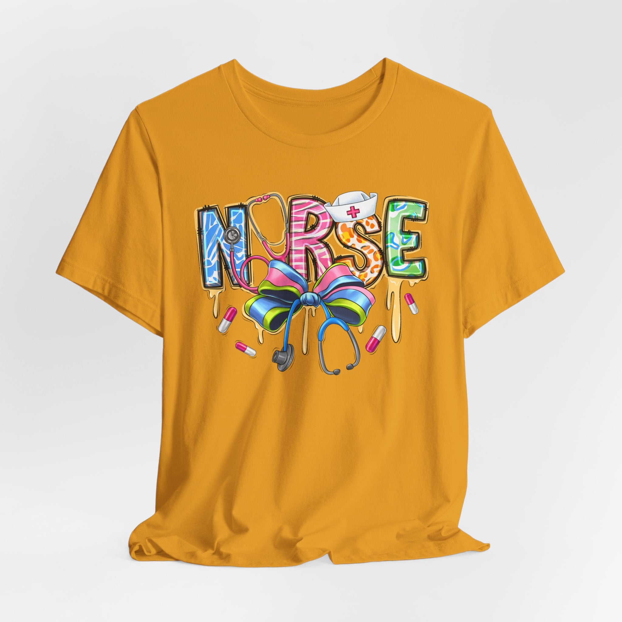 Nurse Rainbow Stethoscope Tee — Cute Scrub-Inspired T-Shirt for Nurses