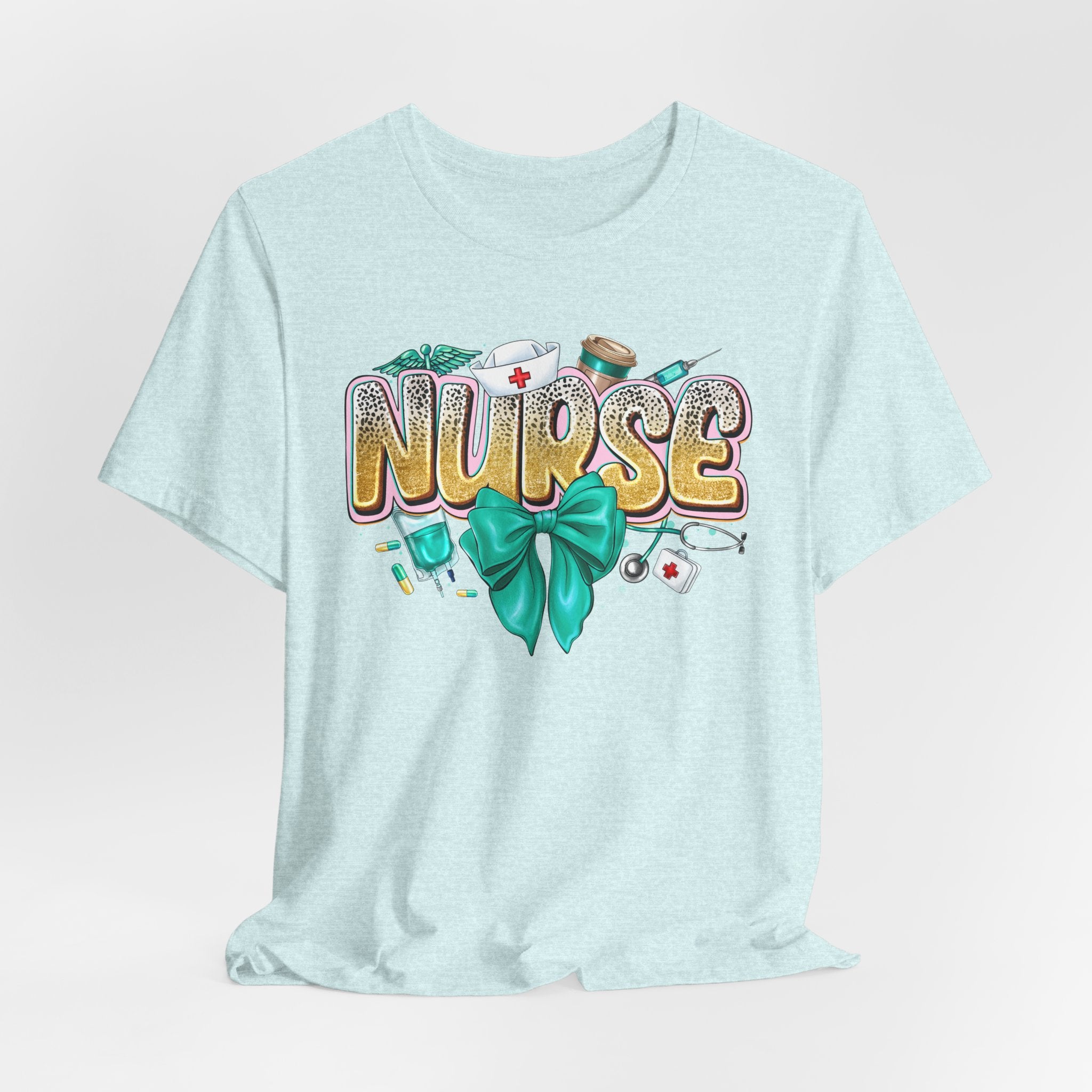 Nurse Tee – Cute Floral & Medical Icons Nursing Shirt