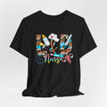 RN Nurse Graphic Tee - Colorful Medical Icons Scrubs Shirt for Registered Nurses