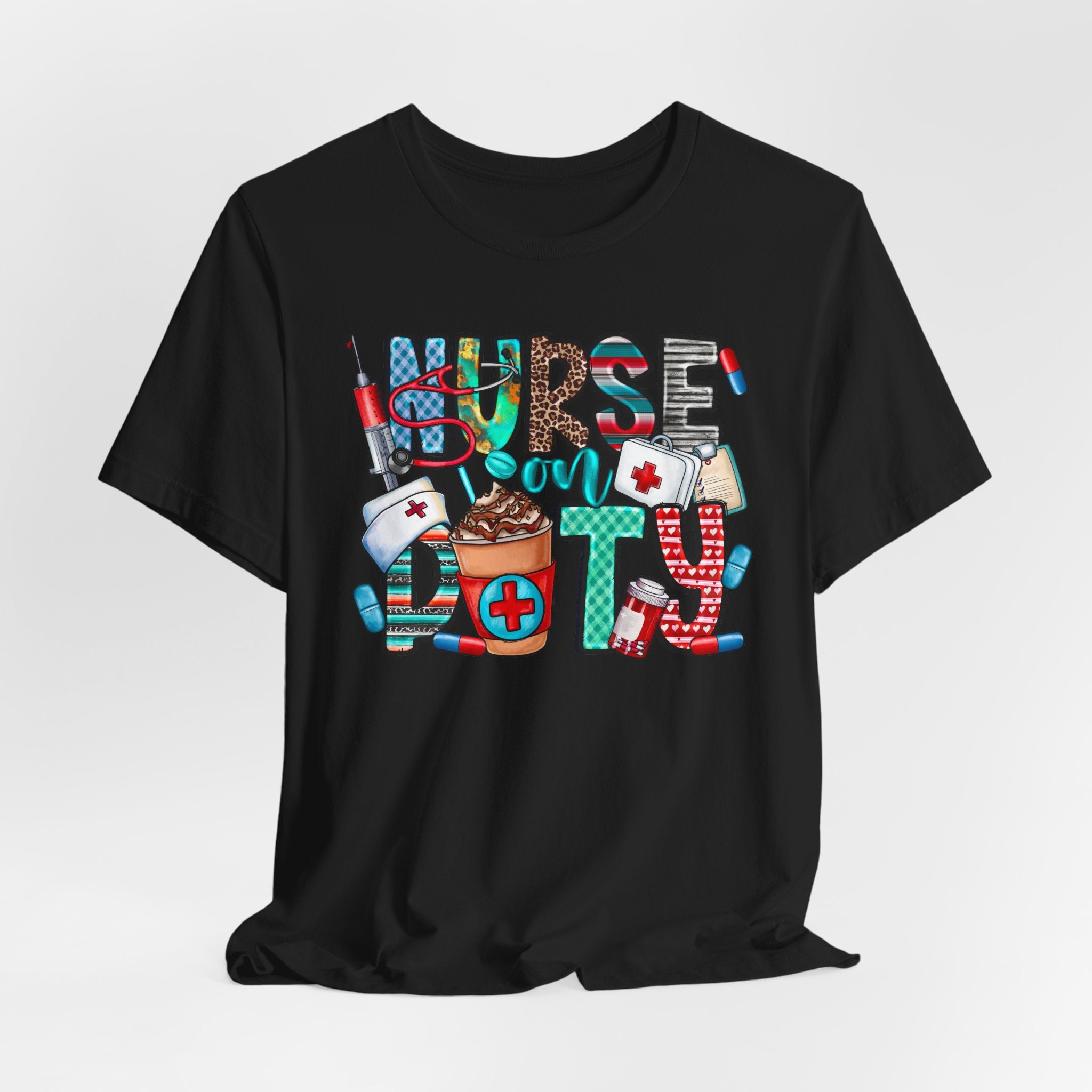 Nurse Doty Graphic Tee — Cute Medical Icons "Nurse Doty" T-Shirt for Nurses & Healthcare Gifts