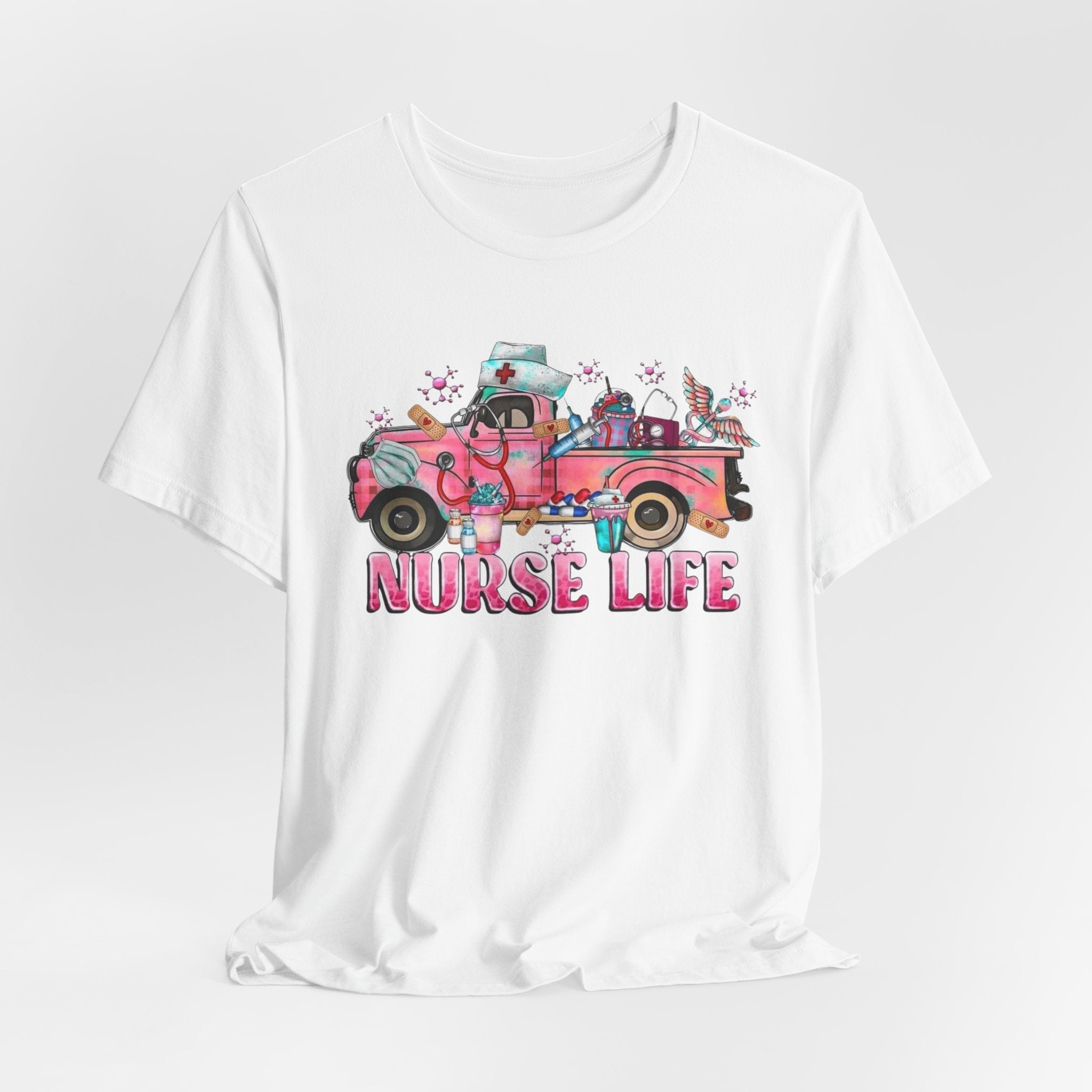 Nurse Life Pink Vintage Truck Tee