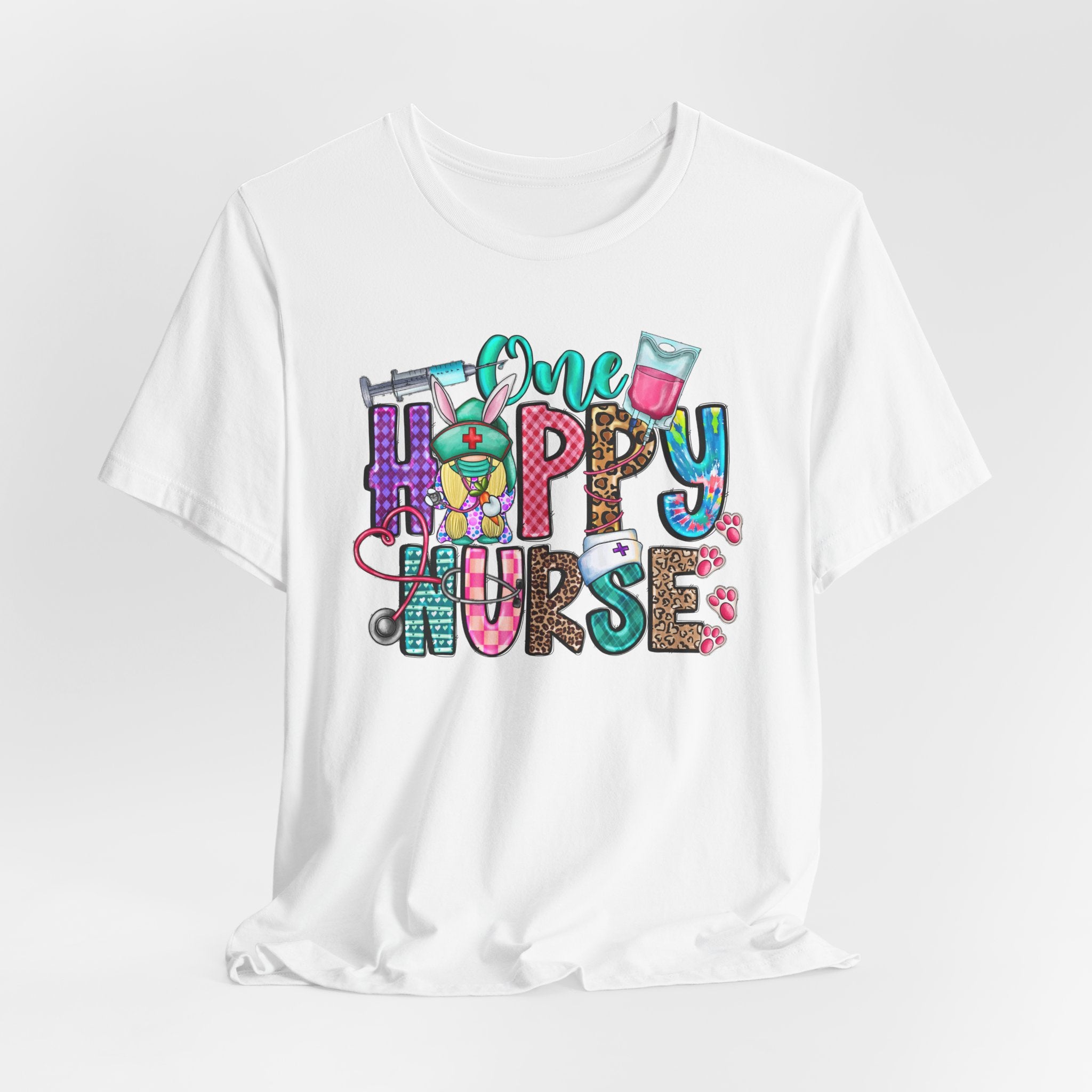 Happy Nurse Graphic Tee — Cute “One Happy Nurse” Scrubs Shirt