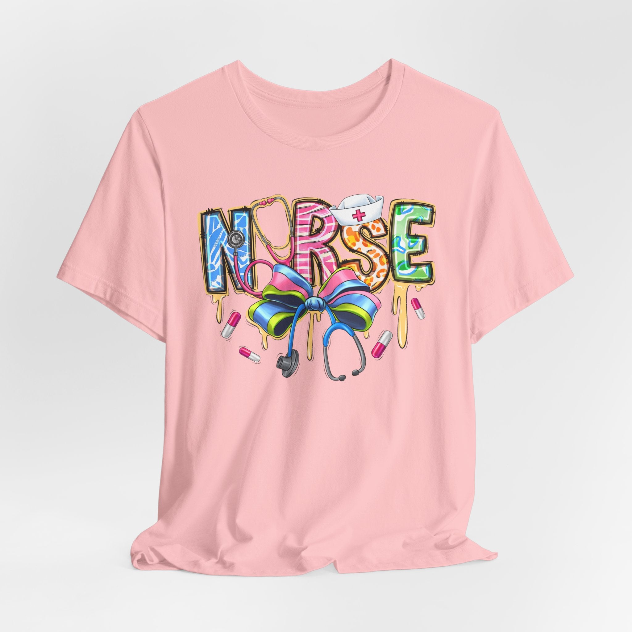 Nurse Rainbow Stethoscope Tee — Cute Scrub-Inspired T-Shirt for Nurses