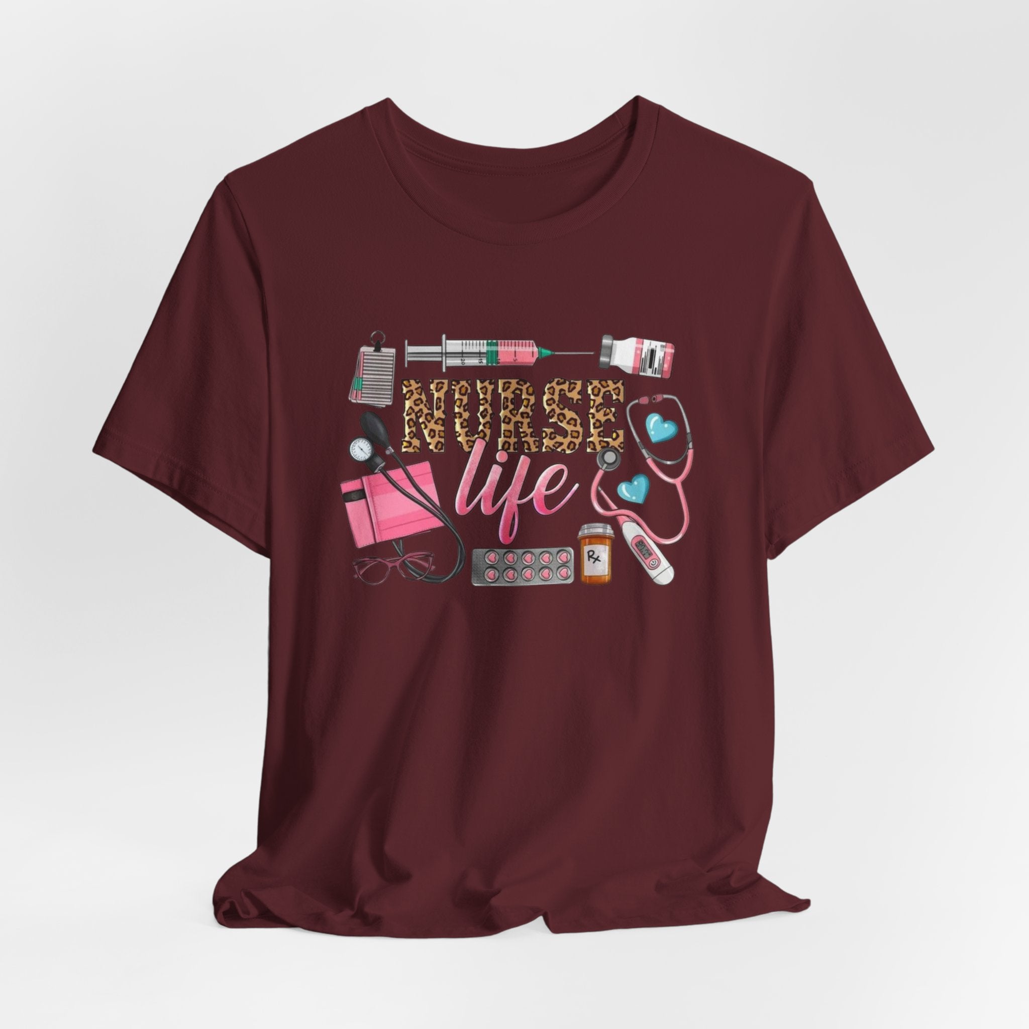 Nurse Life Graphic Tee — Cute Medical Tools Stethoscope & Scrubs Shirt