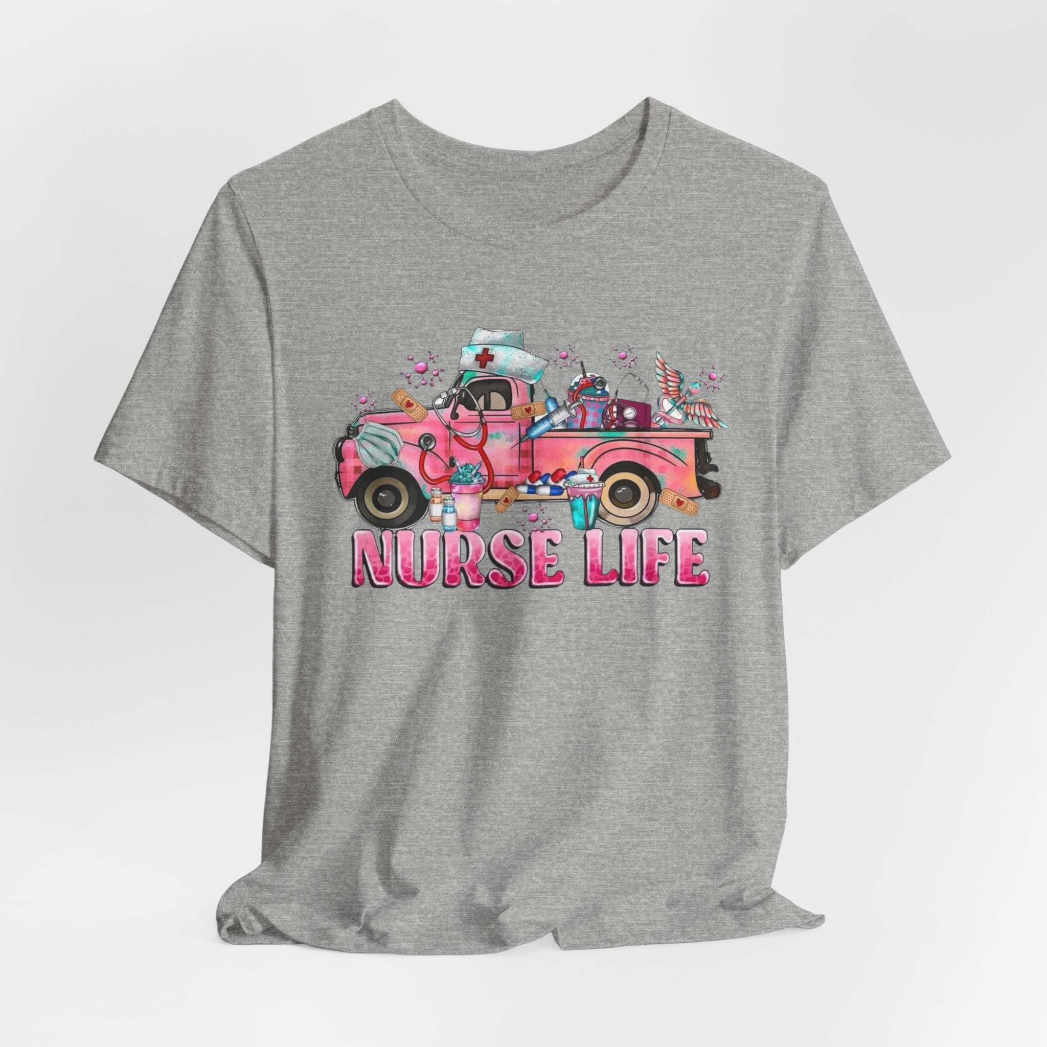 Nurse Life Pink Vintage Truck Tee