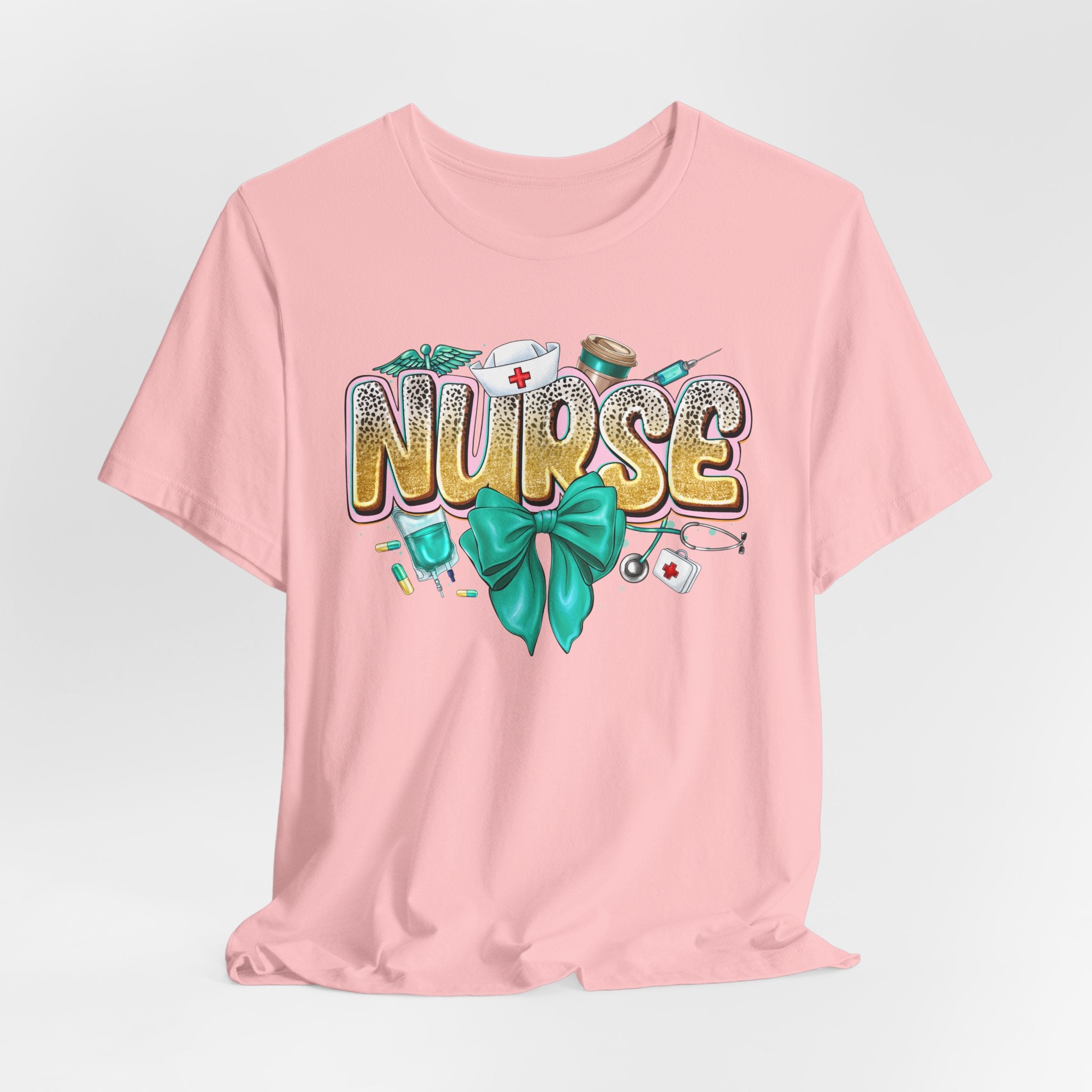 Nurse Tee – Cute Floral & Medical Icons Nursing Shirt