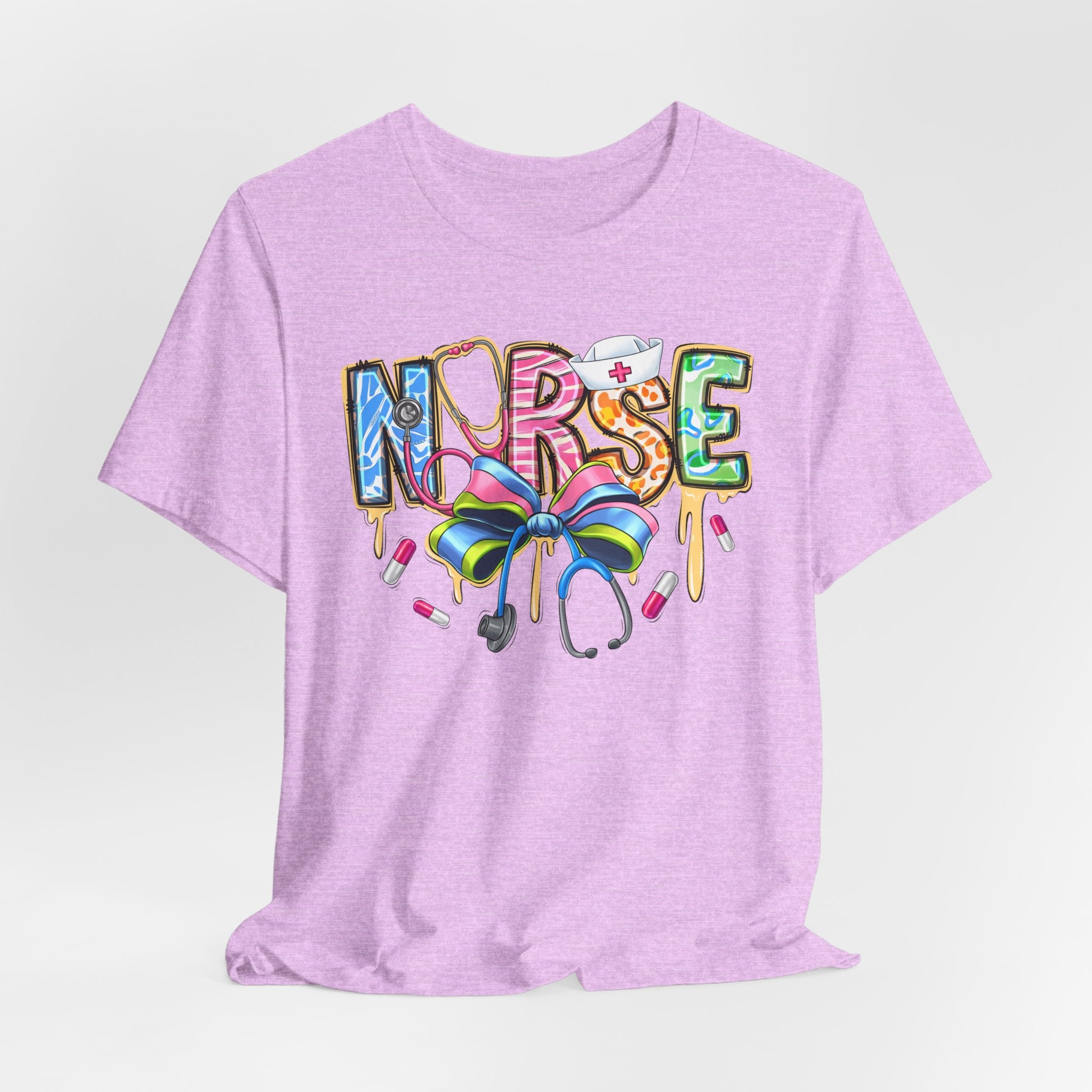 Nurse Rainbow Stethoscope Tee — Cute Scrub-Inspired T-Shirt for Nurses