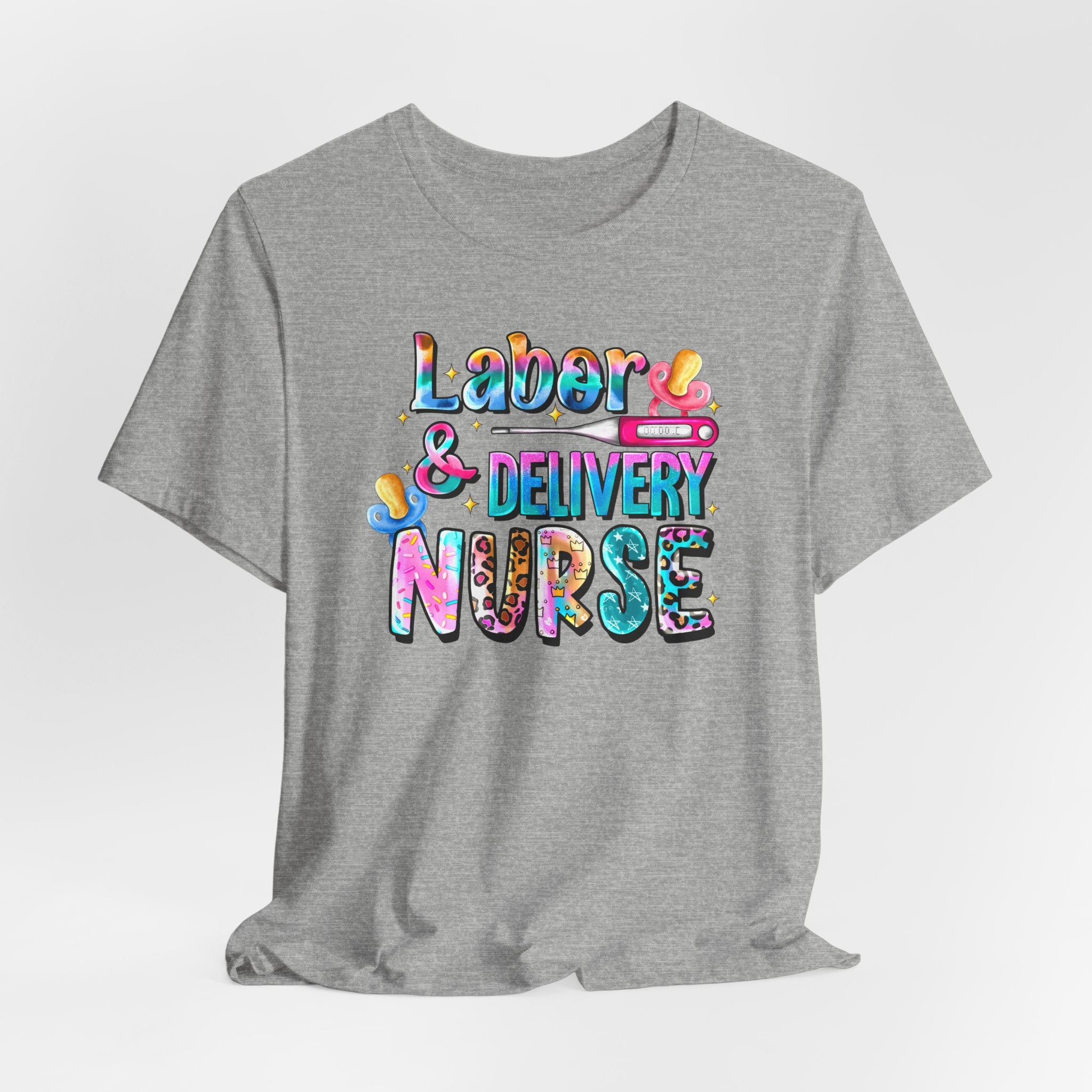 Labor & Delivery Nurse Colorful Graphic Tee — Maternity & OB Nurse Gift
