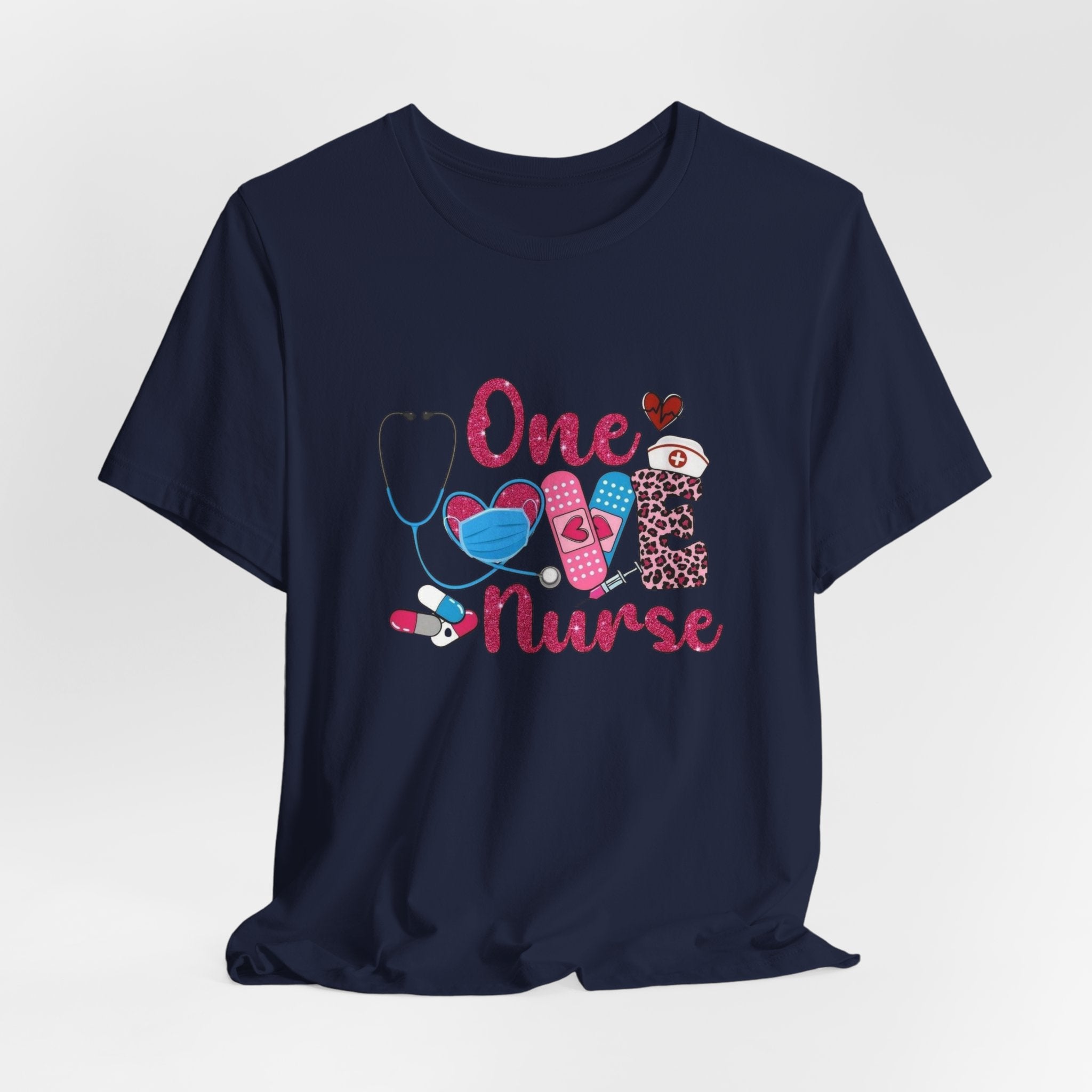 Nurse Love T-Shirt — "One Love Nurse" Cute Stethoscope & Bandage Design