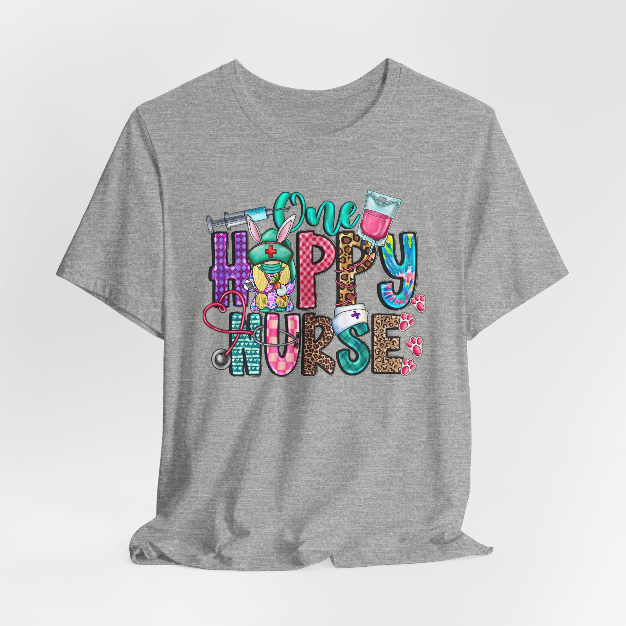 Happy Nurse Graphic Tee — Cute “One Happy Nurse” Scrubs Shirt