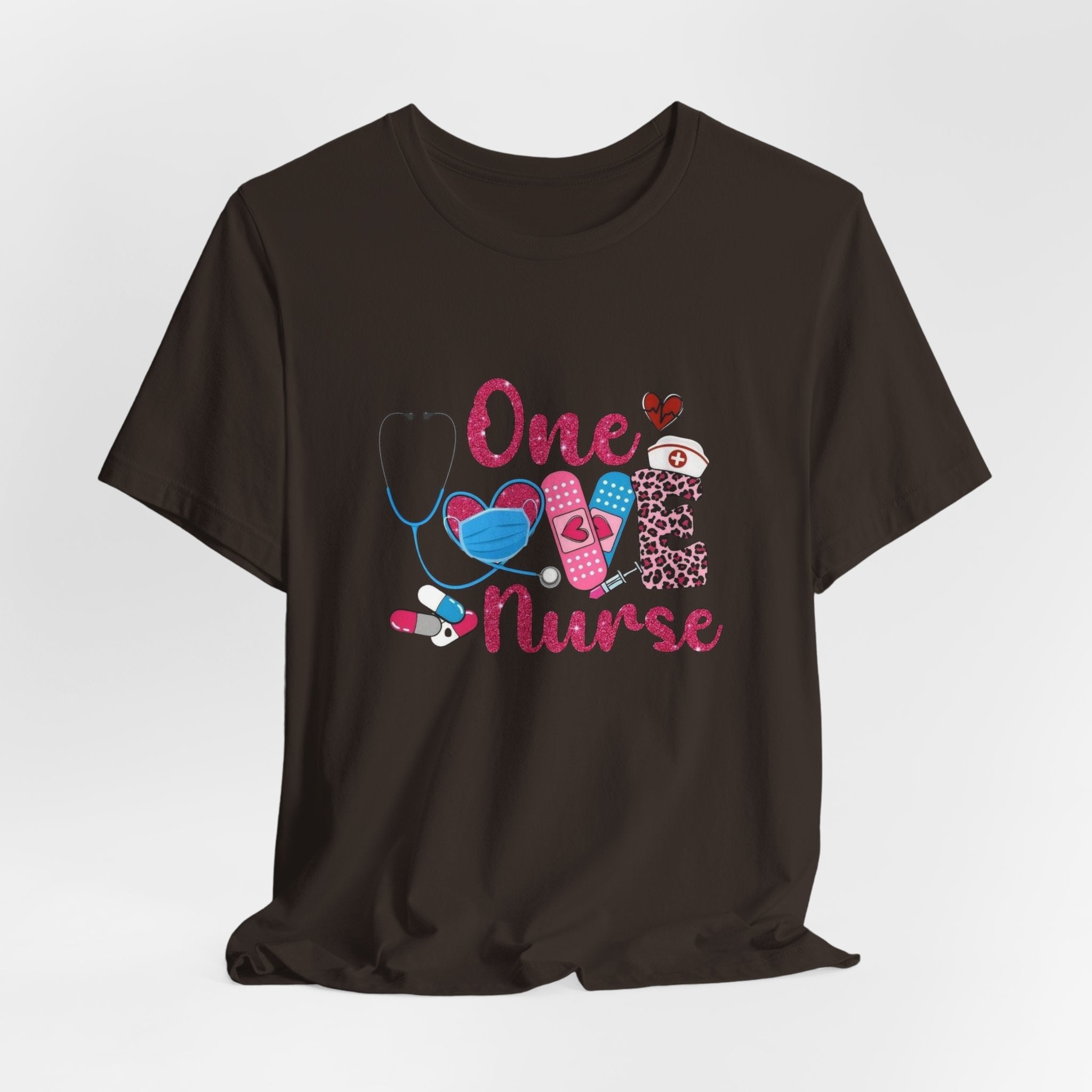 Nurse Love T-Shirt — "One Love Nurse" Cute Stethoscope & Bandage Design