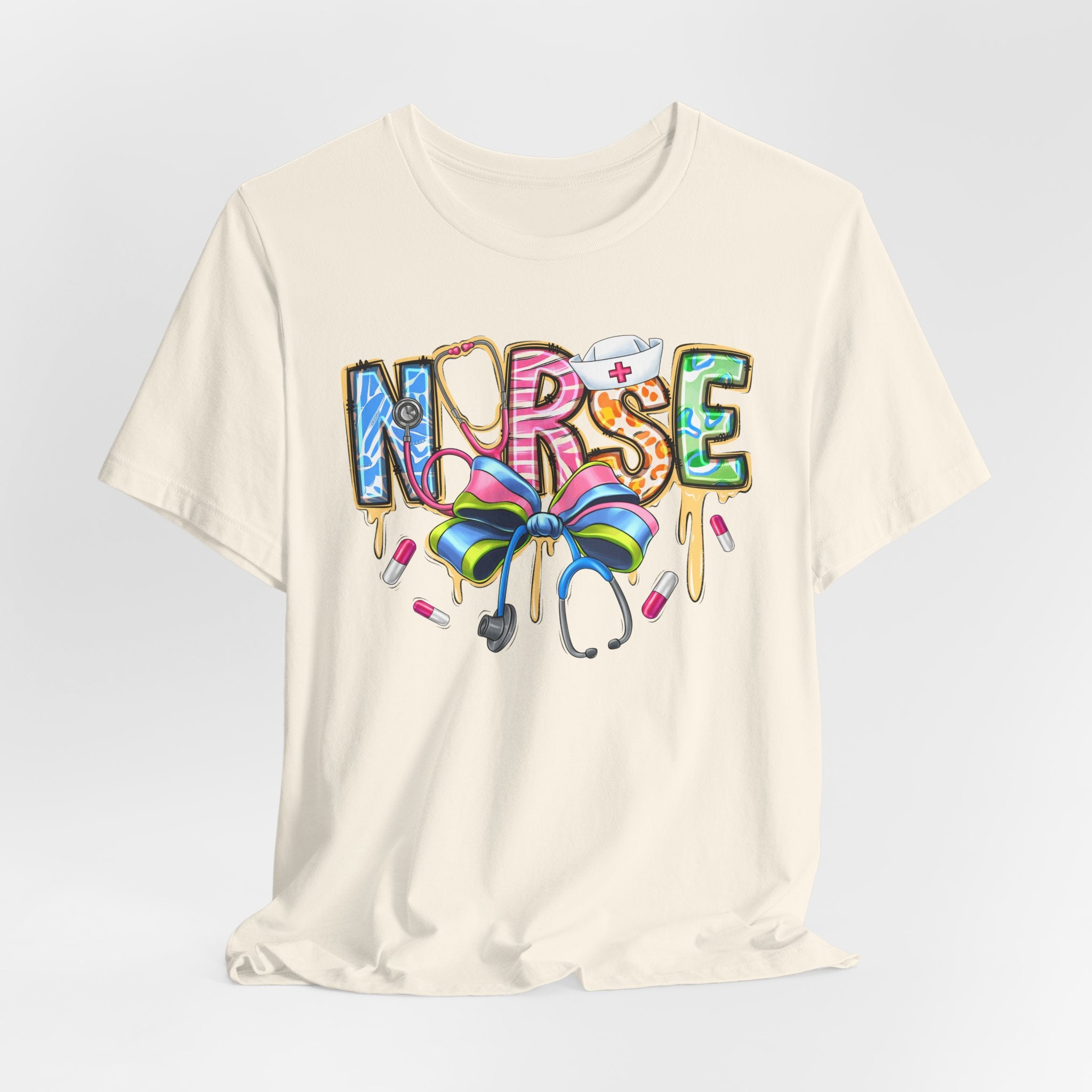 Nurse Rainbow Stethoscope Tee — Cute Scrub-Inspired T-Shirt for Nurses