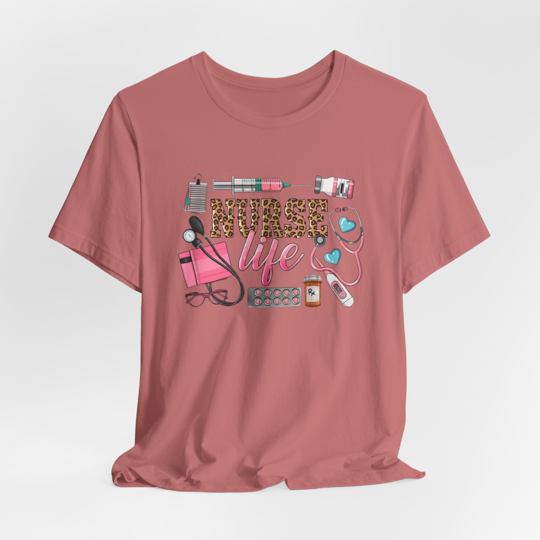 Nurse Life Graphic Tee — Cute Medical Tools Stethoscope & Scrubs Shirt