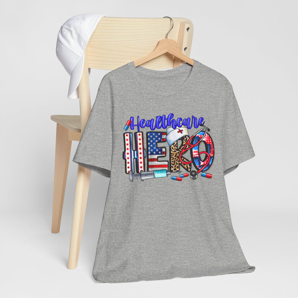 Healthcare Hero Tee — American Flag RN LPN Nursing Graphic T-Shirt