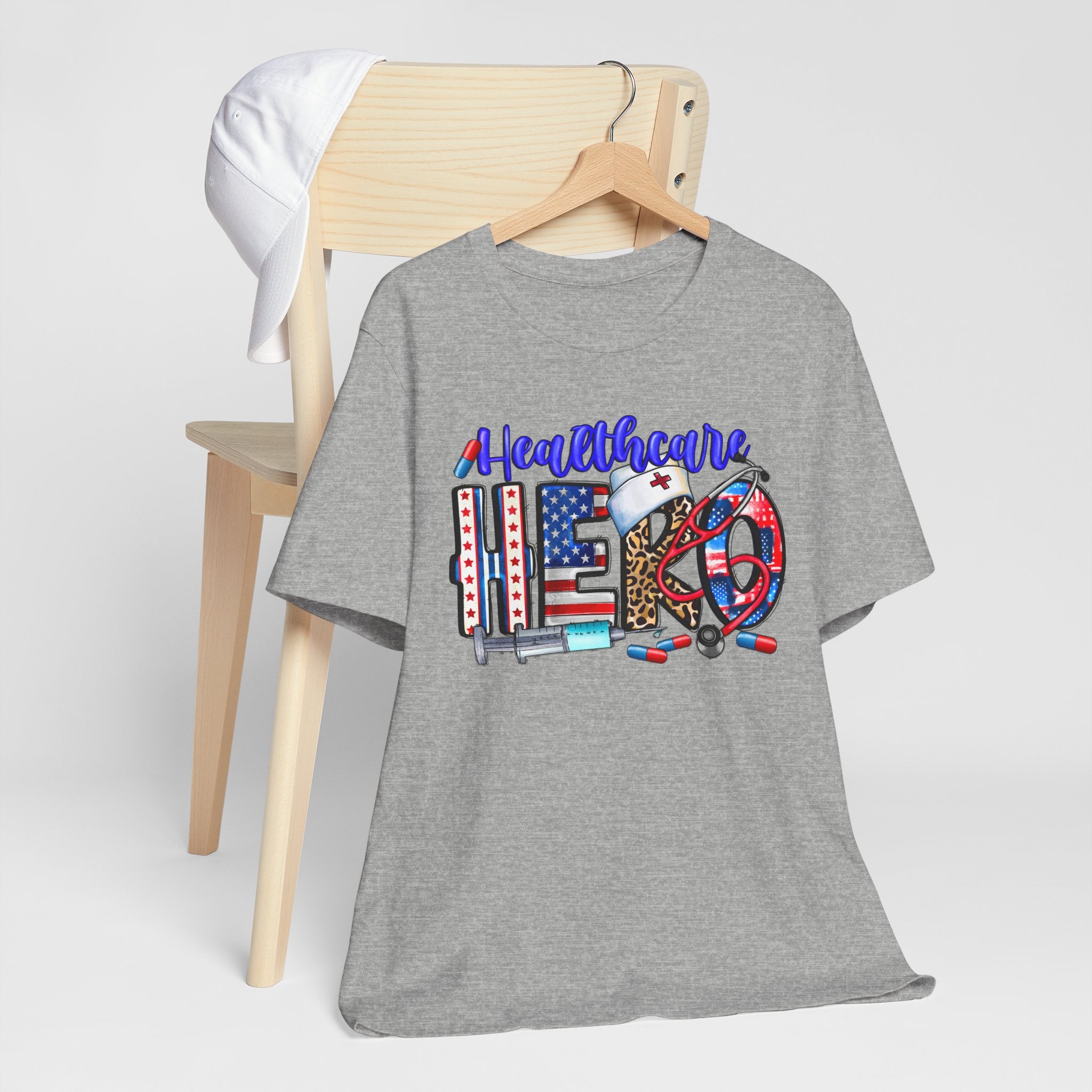 Healthcare Hero Tee — American Flag RN LPN Nursing Graphic T-Shirt