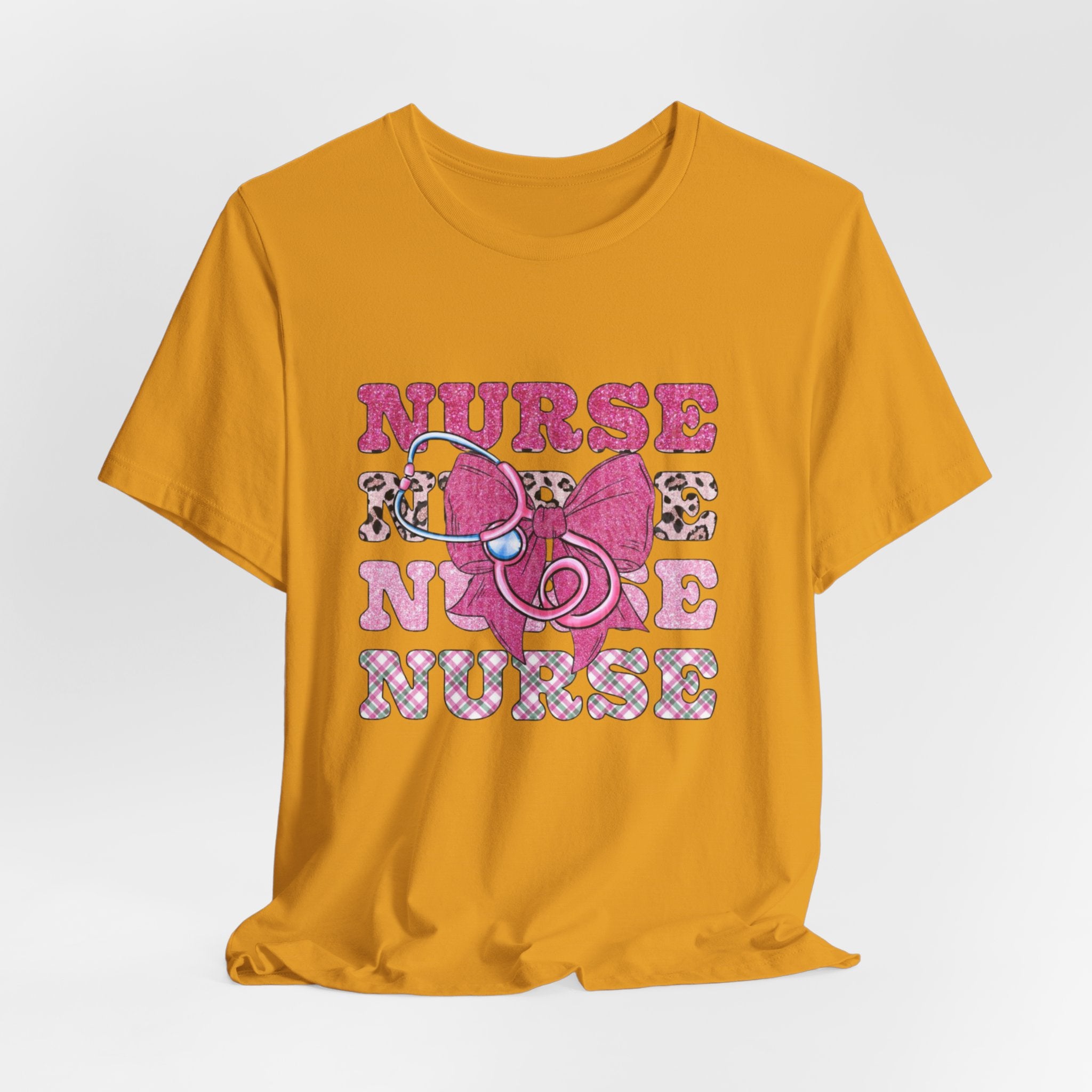 Nurse Life T-Shirt - Pink Stethoscope & Bow Graphic
