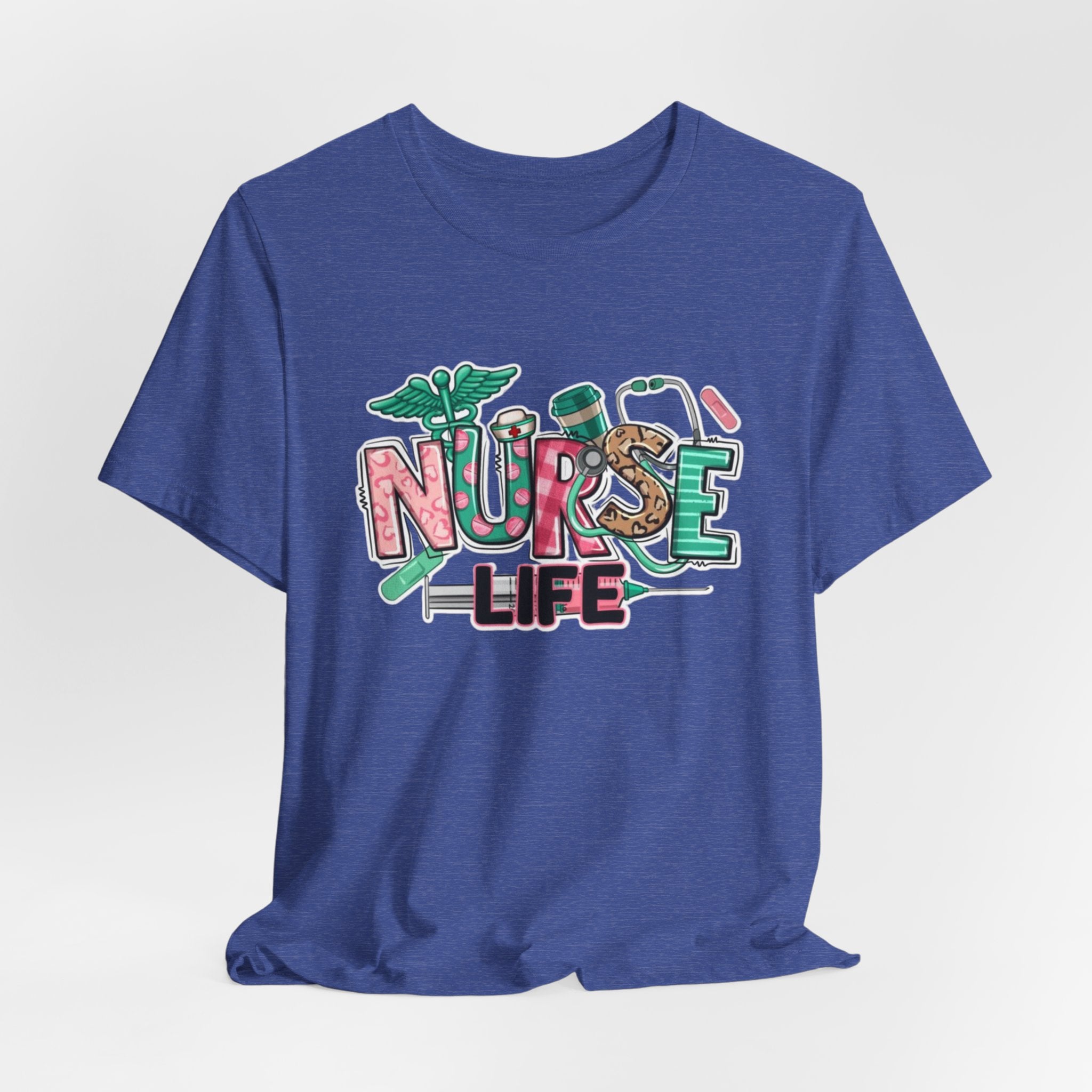 Nurse Life T-Shirt – Cute Medical Scrubs Tee with Stethoscope & Pill Graphic