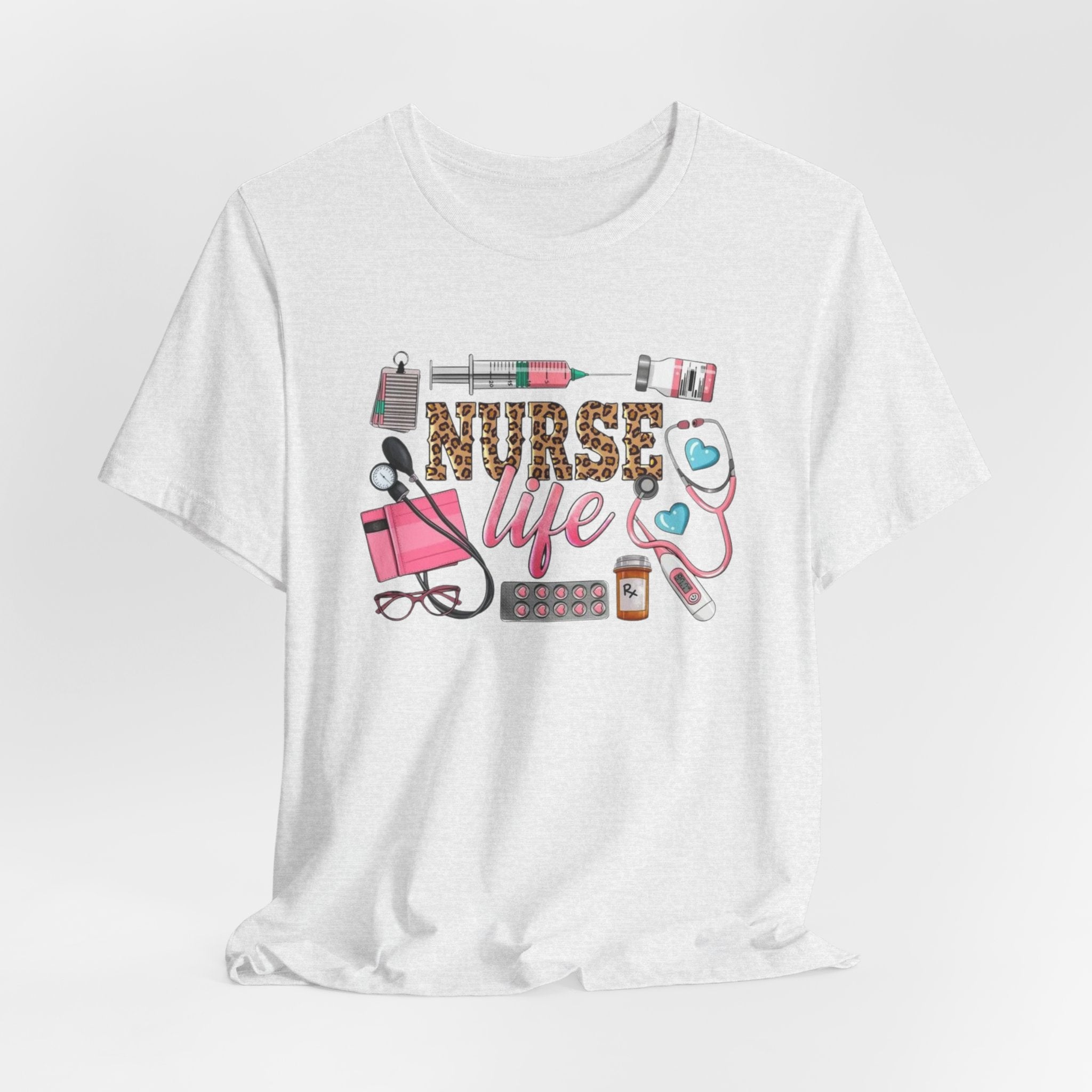 Nurse Life Graphic Tee — Cute Medical Tools Stethoscope & Scrubs Shirt