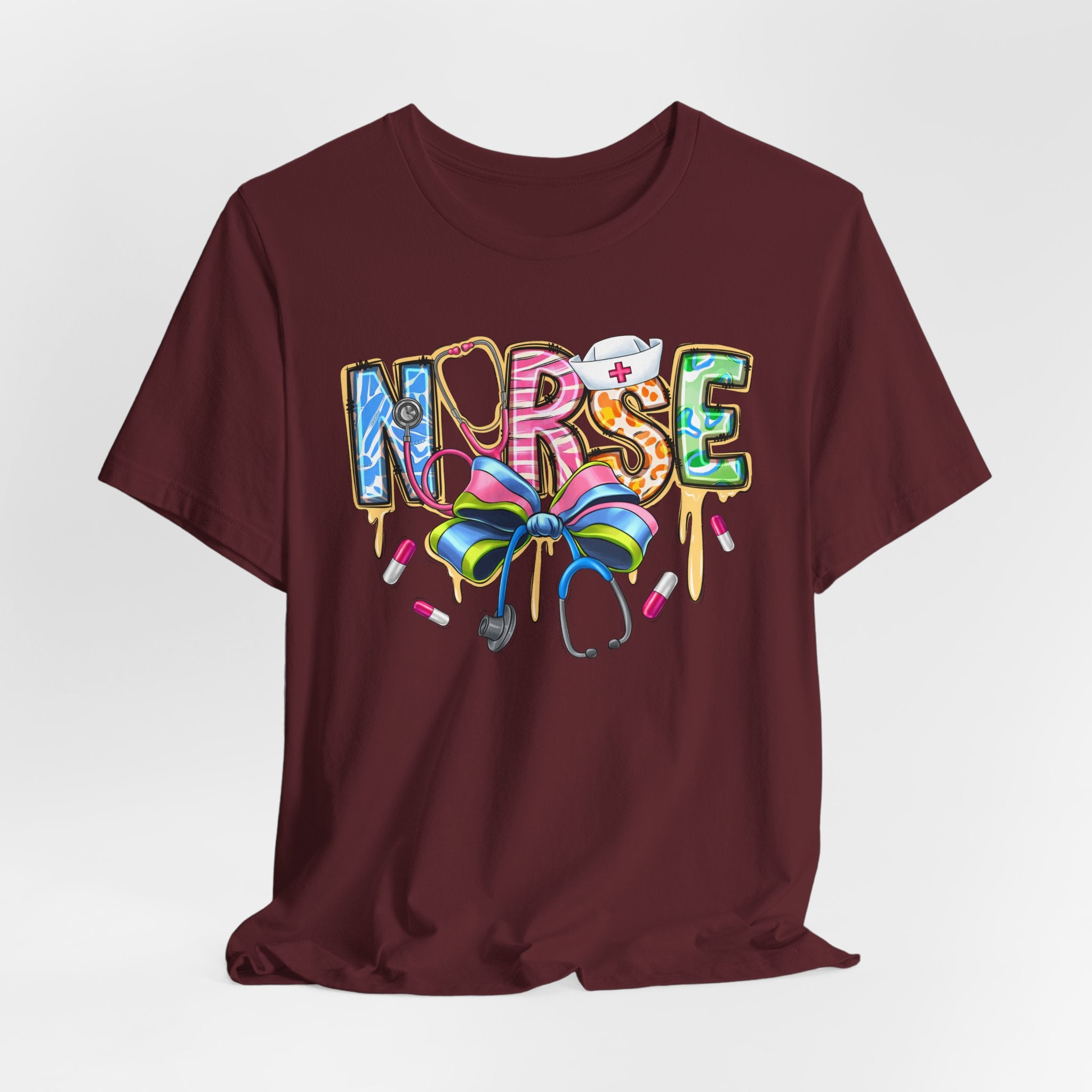 Nurse Rainbow Stethoscope Tee — Cute Scrub-Inspired T-Shirt for Nurses