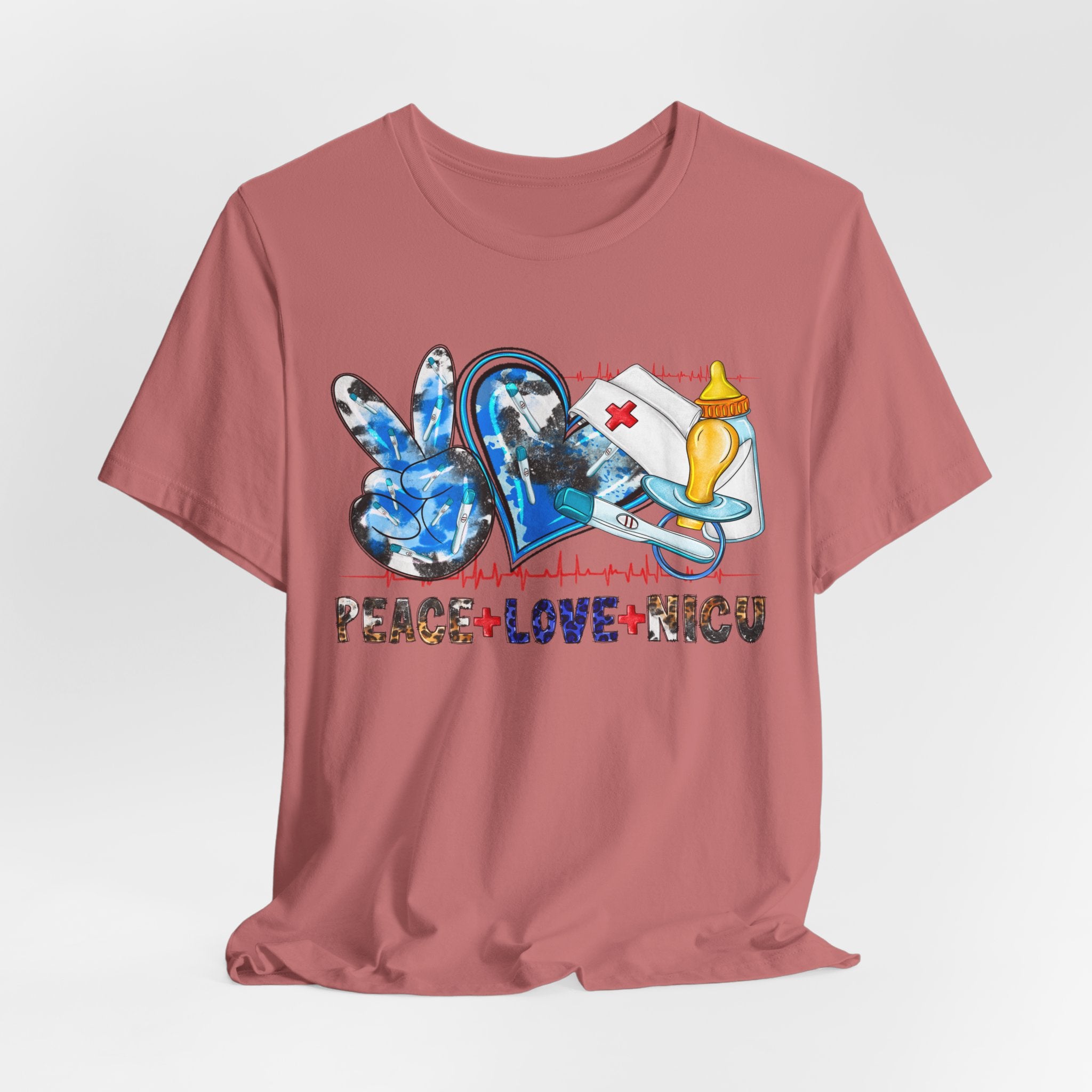 Peace + Love + NICU T-Shirt — Neonatal ICU Support Tee