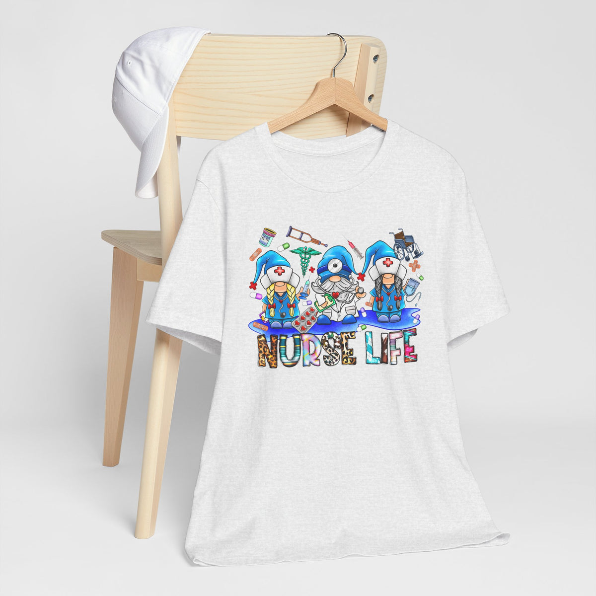 Nurse Life Graphic Tee – Cute Gnome Nurses Design