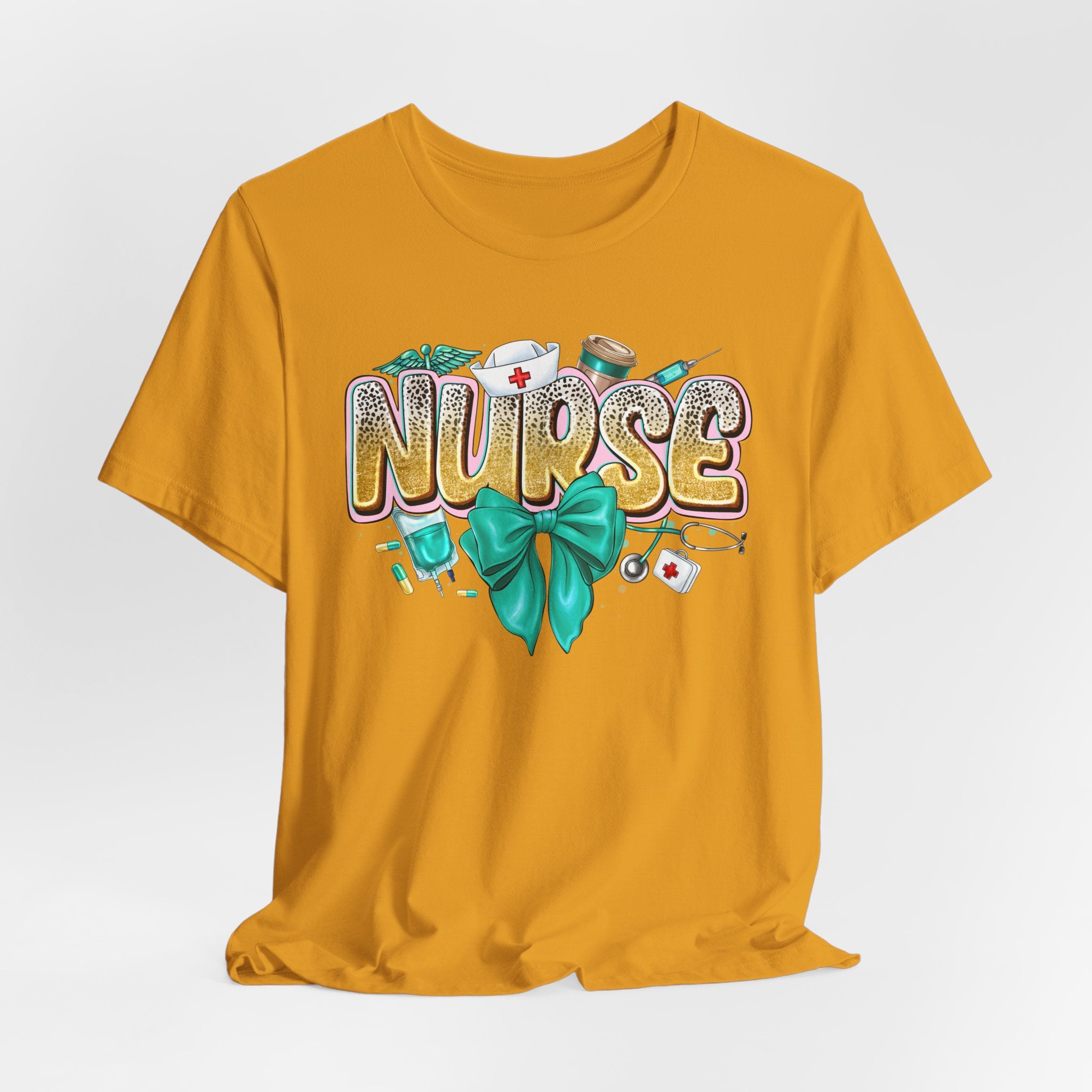 Nurse Tee – Cute Floral & Medical Icons Nursing Shirt