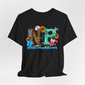 NPR Nurse Practitioner Graphic Tee — Floral, Stethoscope & Leopard Print Design